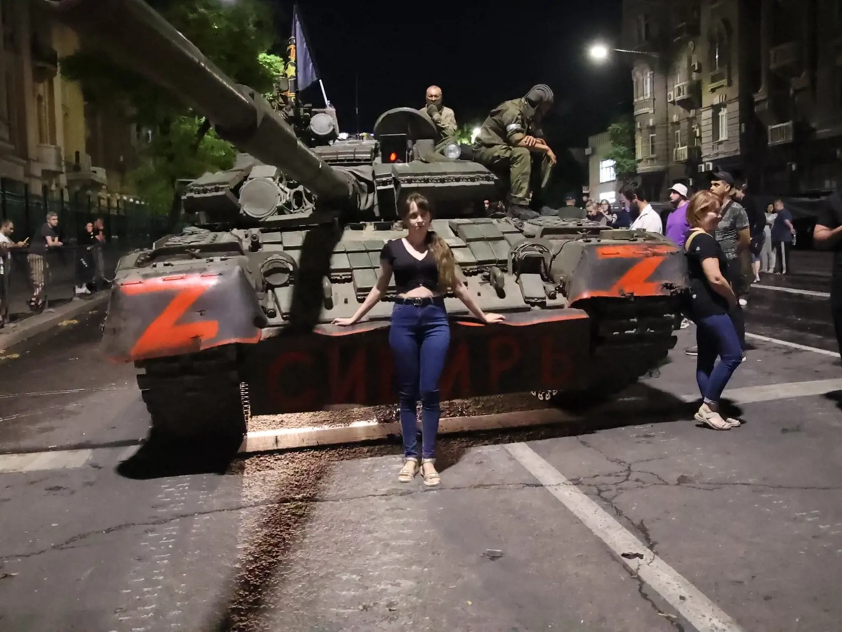 Žoldnieri zo súkromnej Vagnerovej skupiny pod vedením Jevgenija Prigožina po obsadení ruského mesta Rostov nad Donom 24. júna 2023.