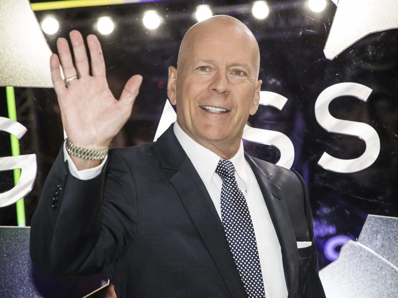 Americký herec Bruce Willis prichádza na premiéru nového thrilleru Sklenený (Glass) v Londýne 9. januára 2019.