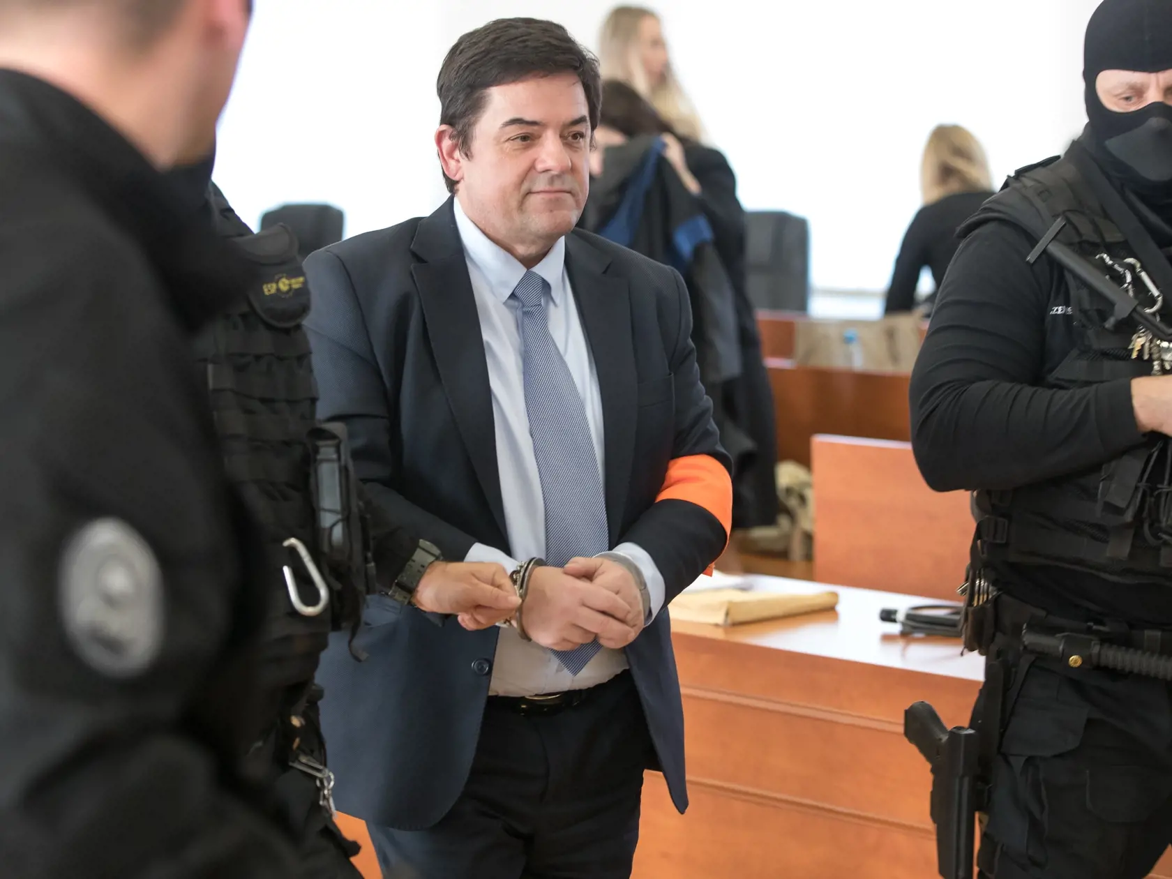 Šieste pojednávanie na Špecializovanom trestnom súde v Pezinku vo veci vraždy investigatívneho novinára Jána Kuciaka a jeho snúbenice Martiny Kušnírovej. Na snímke je Marián Kočner.