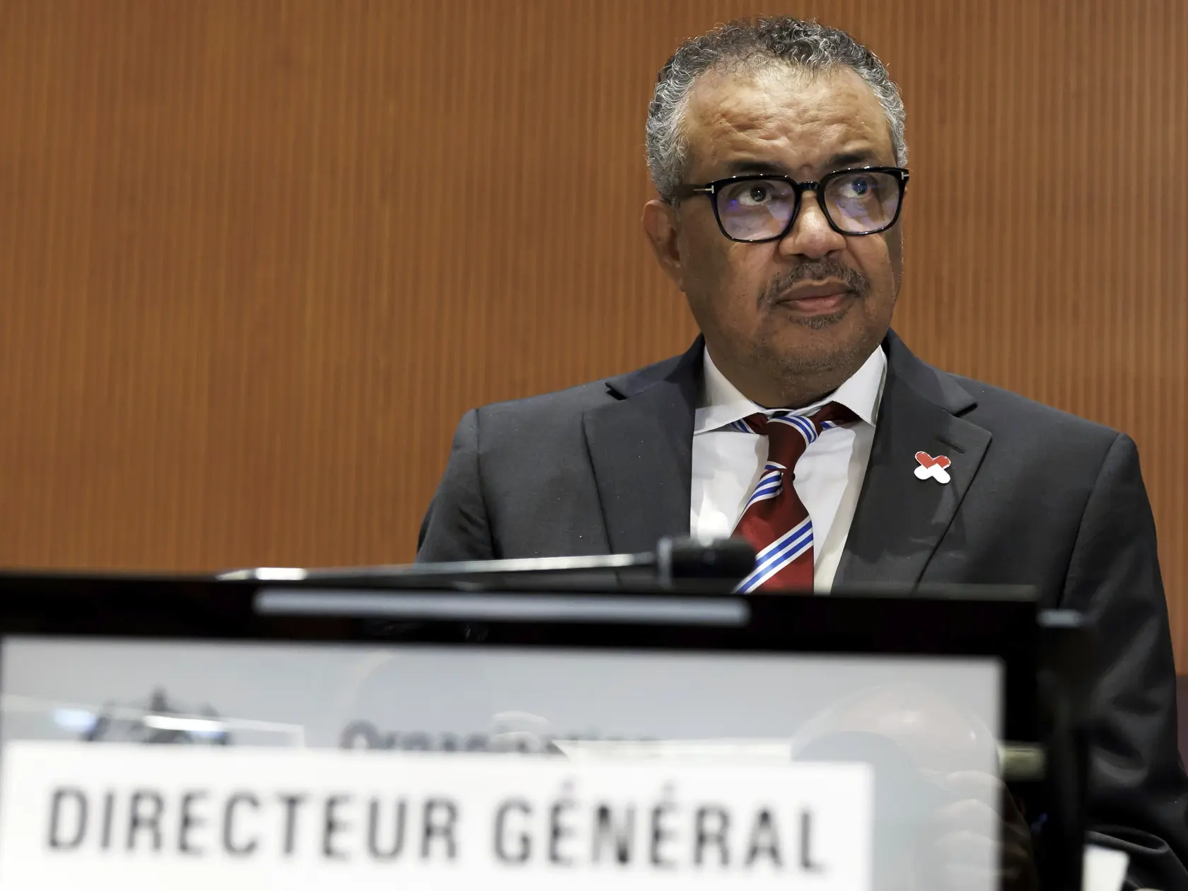JB 42 Ženeva - Generálny riaditeľ Svetovej zdravotníckej organizácie (WHO) Tedros Adhanom Ghebreyesus počas prejavu na otvorení 77. zasadnutia Svetového zdravotníckeho zhromaždenia, ktoré je vrcholným rozhodovacím orgánom Svetovej zdravotníckej organizácie (WHO) v sídle WHO v Ženeve 27. mája 2024. FOTO TASR/AP

Tedros Adhanom Ghebreyesus, Director General of the World Health Organization (WHO), observes the assembly, during the opening of the 77th World Health Assembly (WHA77) at the European he