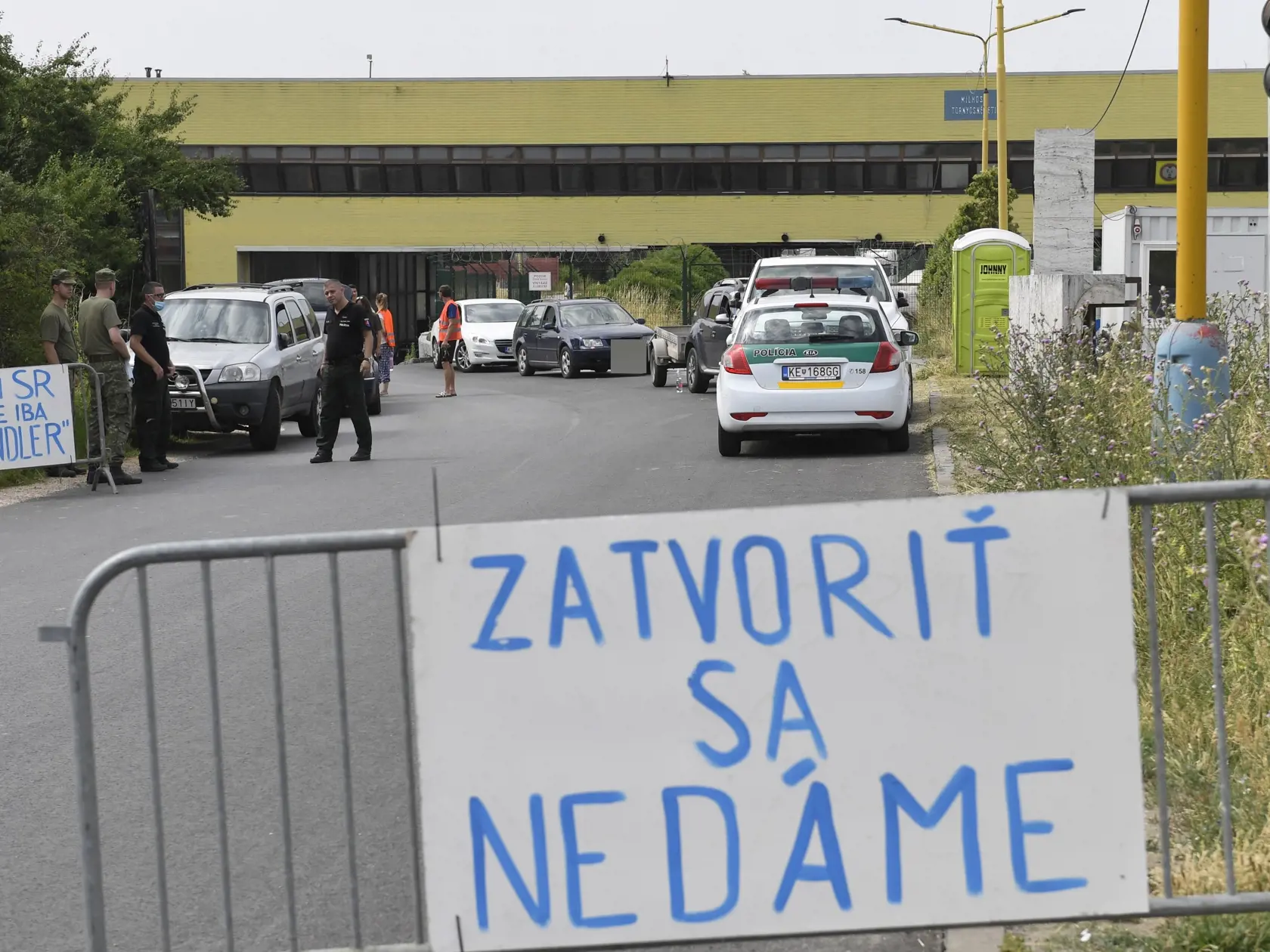 Na snímke protest na hraničnom priechode Milhosť -Tornyosnémeti 9. júla  2021. FOTO TASR - František Iván