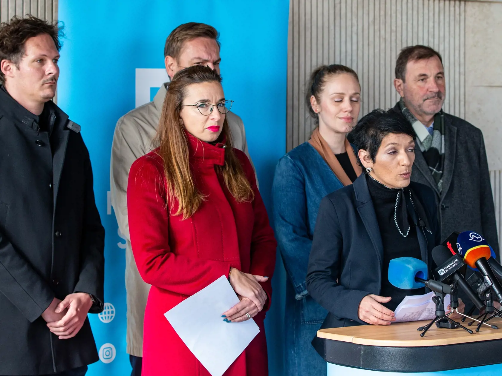 Na snímke je predsedníčka strany za Progresívne slovensko Irena Bihariová.  