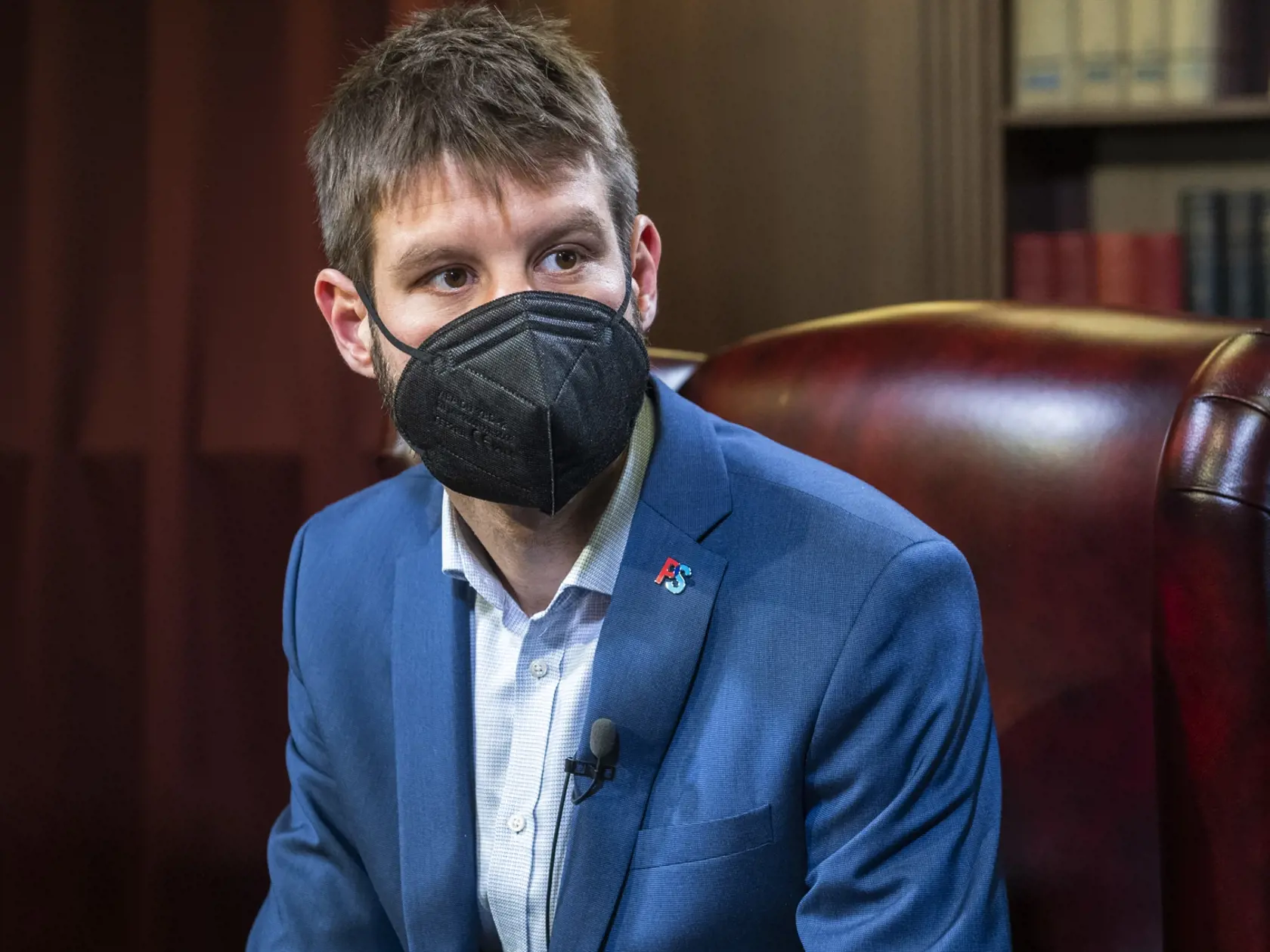 Na snímke europoslanec Michal Šimečka počas diskusie v TASR TV ku Konferencii o budúcnosti Európy (CoFoE) v Bratislave 7. decembra 2021. FOTO TASR - Jaroslav Novák