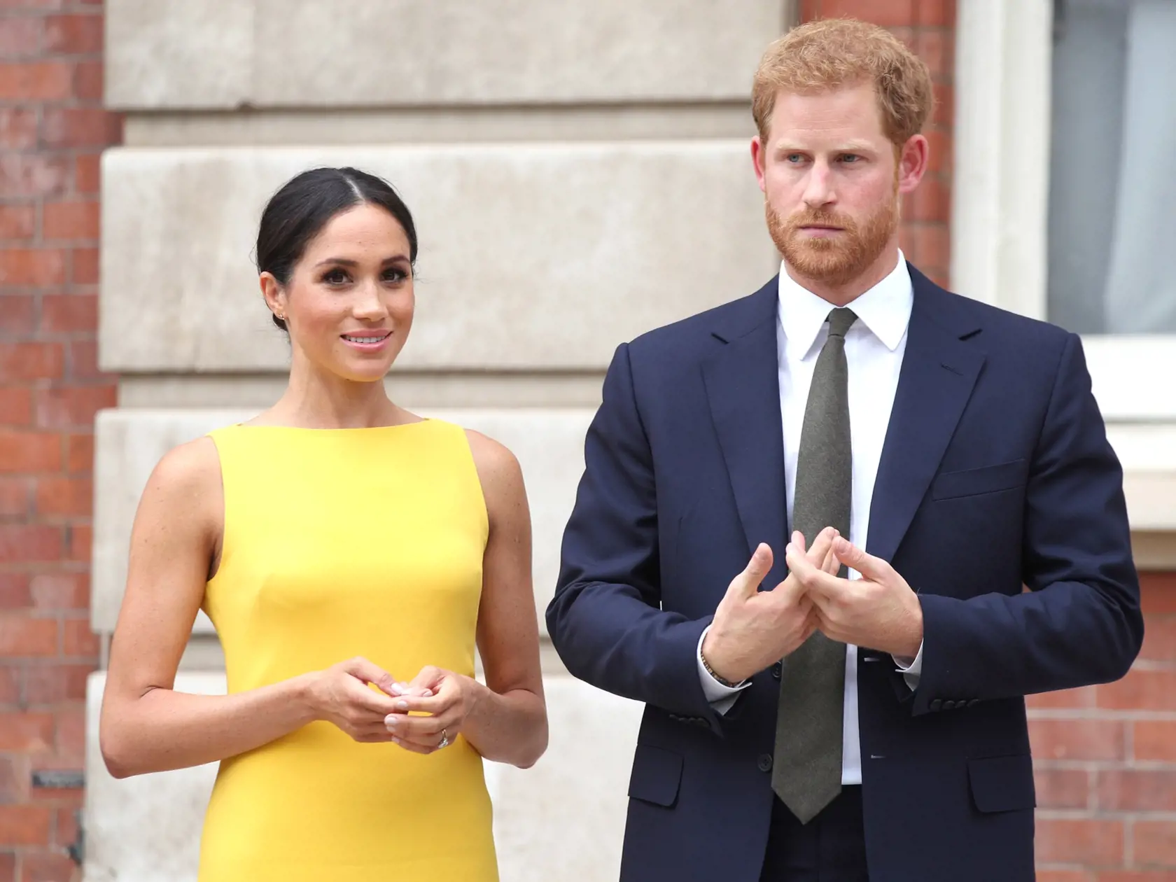 LONDON, ENGLAND - JULY 05: Prince Harry, Duke of Sussex and Meghan, Duchess of Sussex attend the Your Commonwealth Youth Challenge reception at Marlborough House on July 05, 2018 in London, England. (Photo by Yui Mok - WPA Pool/Getty Images)