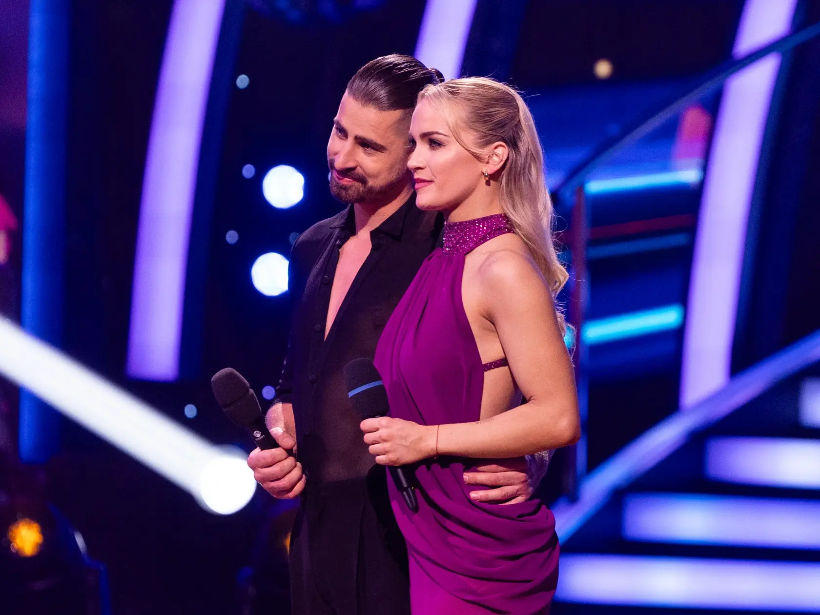 Peter Sagan a Eliška Lenčešová počas deviateho kola Let's dance 2025.