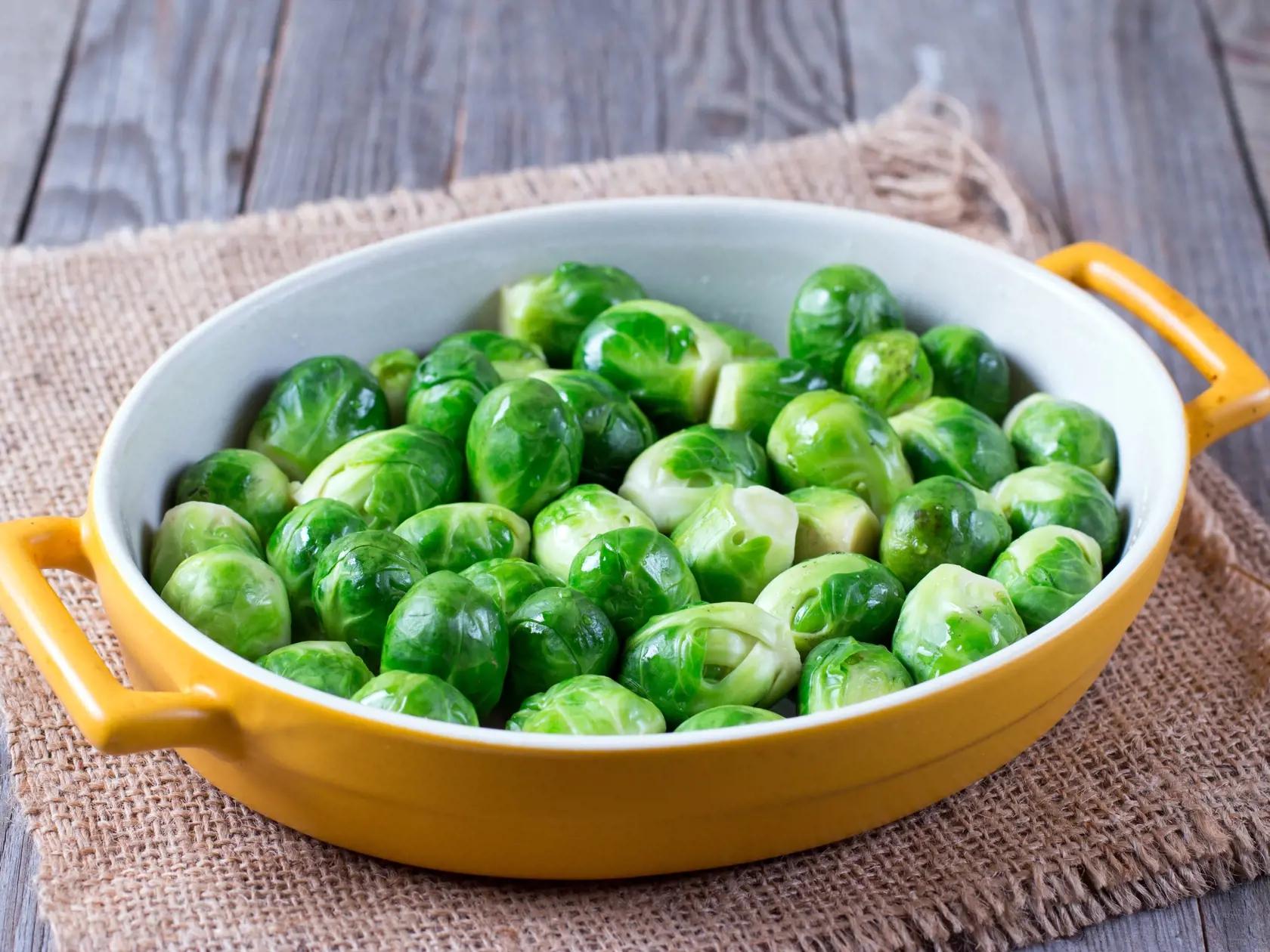 brussels sprouts in baking dish