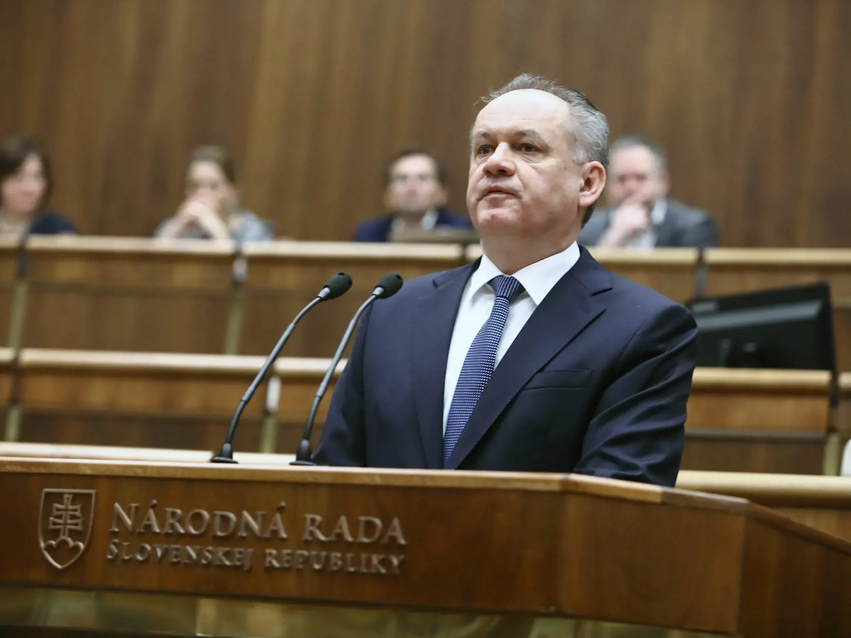 Na snímke zasadanie parlamentu, kde vystúpil prezident Andrej Kiska a vyjadril sa k voľbe sudcov ústavnéhé súdu.