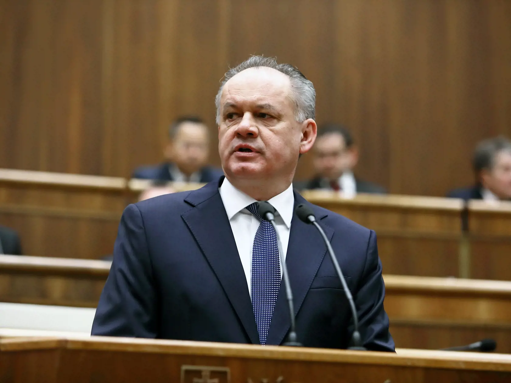 Na snímke zasadanie parlamentu, kde vystúpil prezident Andrej Kiska a vyjadril sa k voľbe sudcov ústavnéhé súdu.