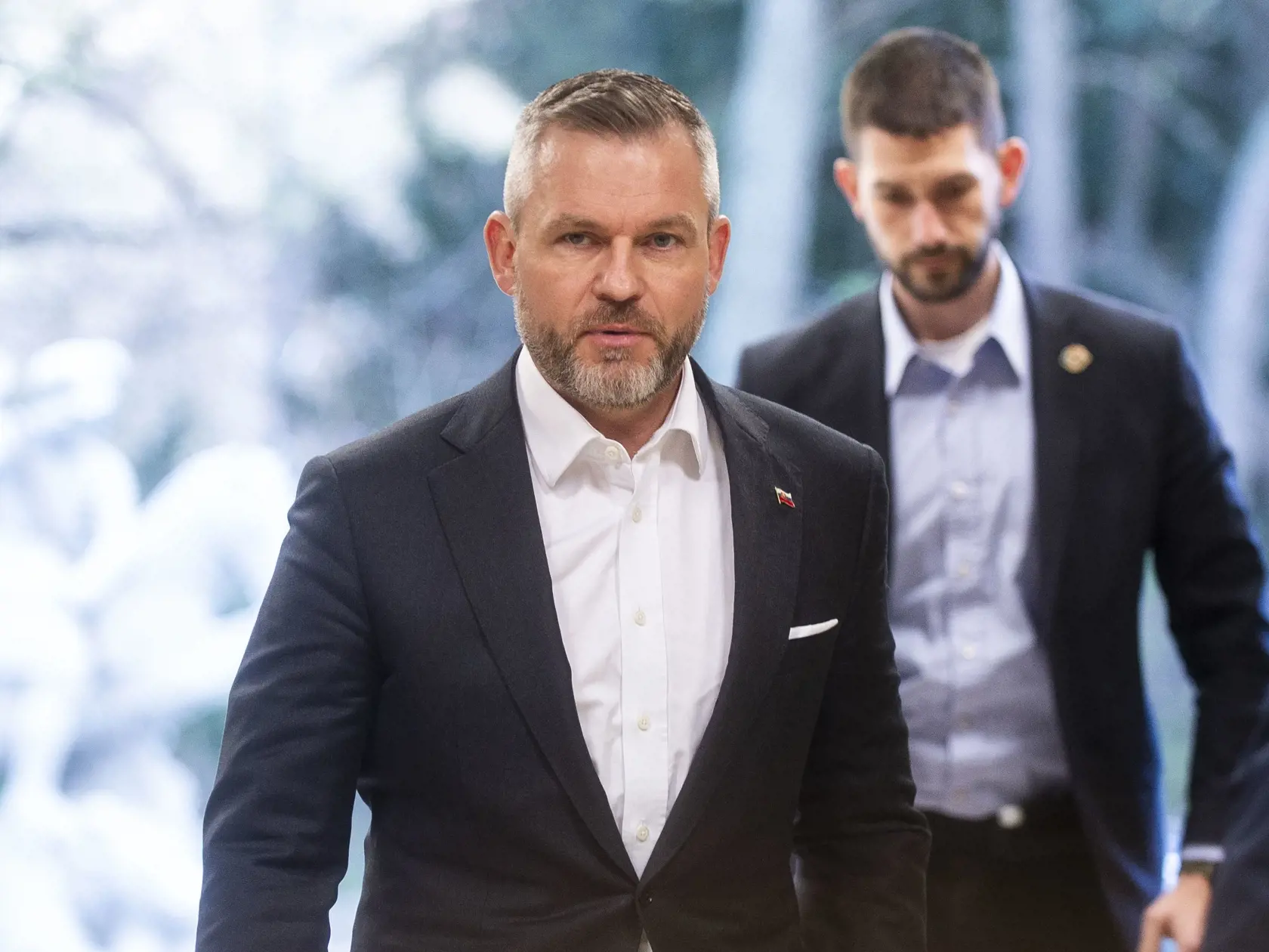 Na snímke predseda Národnej rady (NR) SR Peter Pellegrini (HLAS-SD) prichádza na mimoriadne rokovanie Bezpečnostnej rady SR v Bratislave v pondelok 25. marca 2024.