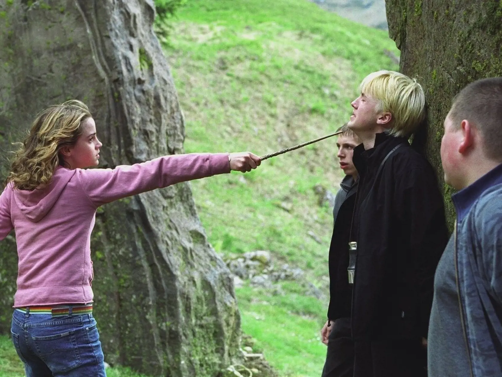 Emma Watson a Tom Felton v tretej časti filmu s názvom Harry Potter a väzeň z Azkabanu. 