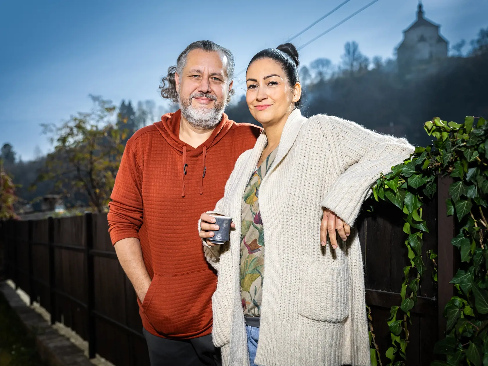 Hudobník Oskar Rózsa vo svojom dome v Banskej Štiavnici. Na snímke s manželkou Zdenkou Prednou.