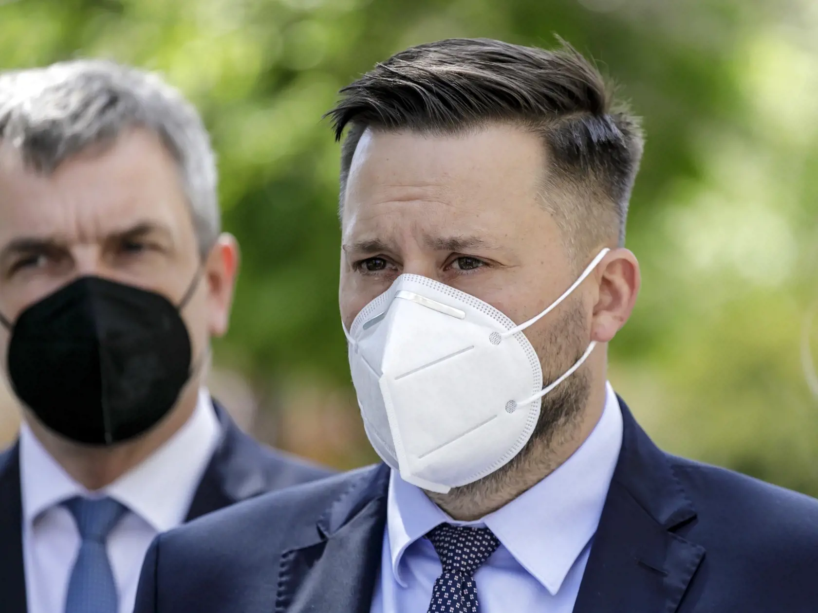 Na snímke viceprezident ÚMS a primátor hl. mesta Bratislava Matúš Vallo počas tlačovej konferencie ÚMS na tému mestá v čase pandémie; Aktuálna pozícia Únie miest Slovenska a Priority Únie miest Slovenska na najbližšie obdobie v Bratislave 4. mája 2021. FOTO TASR - Dano Veselský