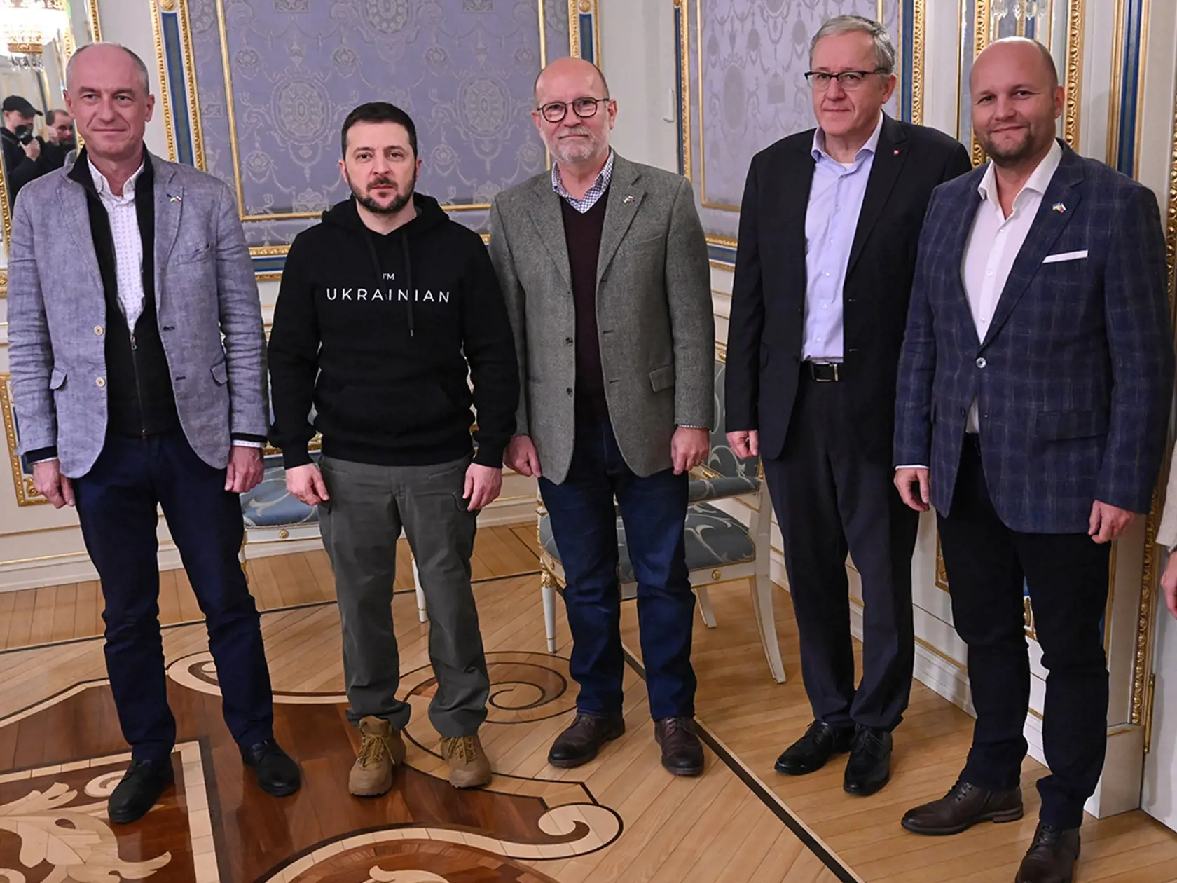 Ministri Káčer, Naď a Hirman na návšteve Kyjeva, na fotke s prezidentom Zelenským.