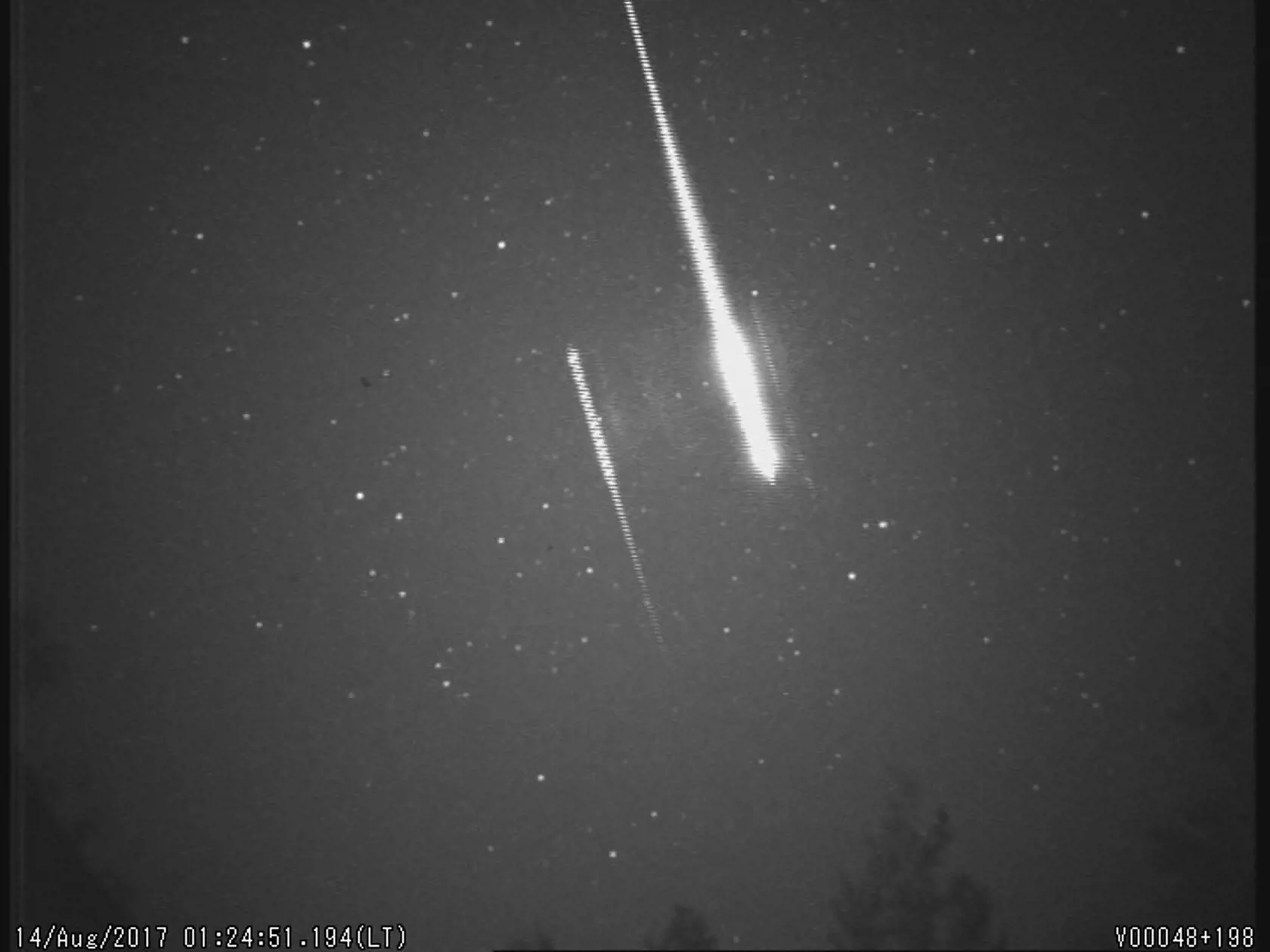 Meteor z roja Perzeíd.
