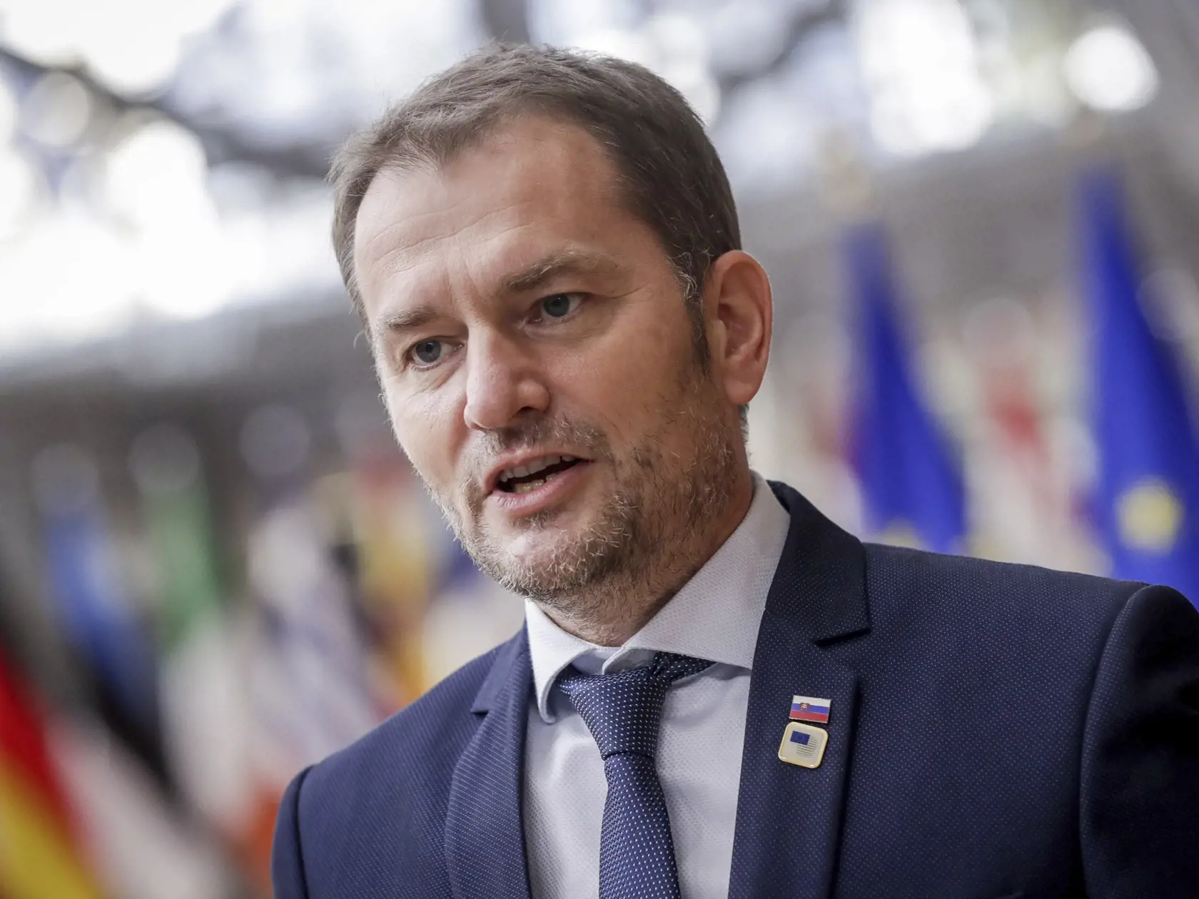 JB 11 Brusel - Premiér SR Igor Matovič prichádza na summit EÚ v sídle Európskej rady v Bruseli 15. októbra 2020. Lídri členských štátov Európskej únie, ktorí sa vo štvrtok poobede stretnú v Bruseli na dvojdňovom zasadnutí Európskej rady, sú odhodlaní vyjadriť svoju jednotu a rozhodnosť v otázke budúcich vzťahov so Spojeným kráľovstvom po brexite. Popri otázkach spojených s bojom proti klimatickým zmenám a koronakríze, to bude jedna zo zásadných tém summitu EÚ. FOTO TASR/AP

Slovakia's Prime Mini
