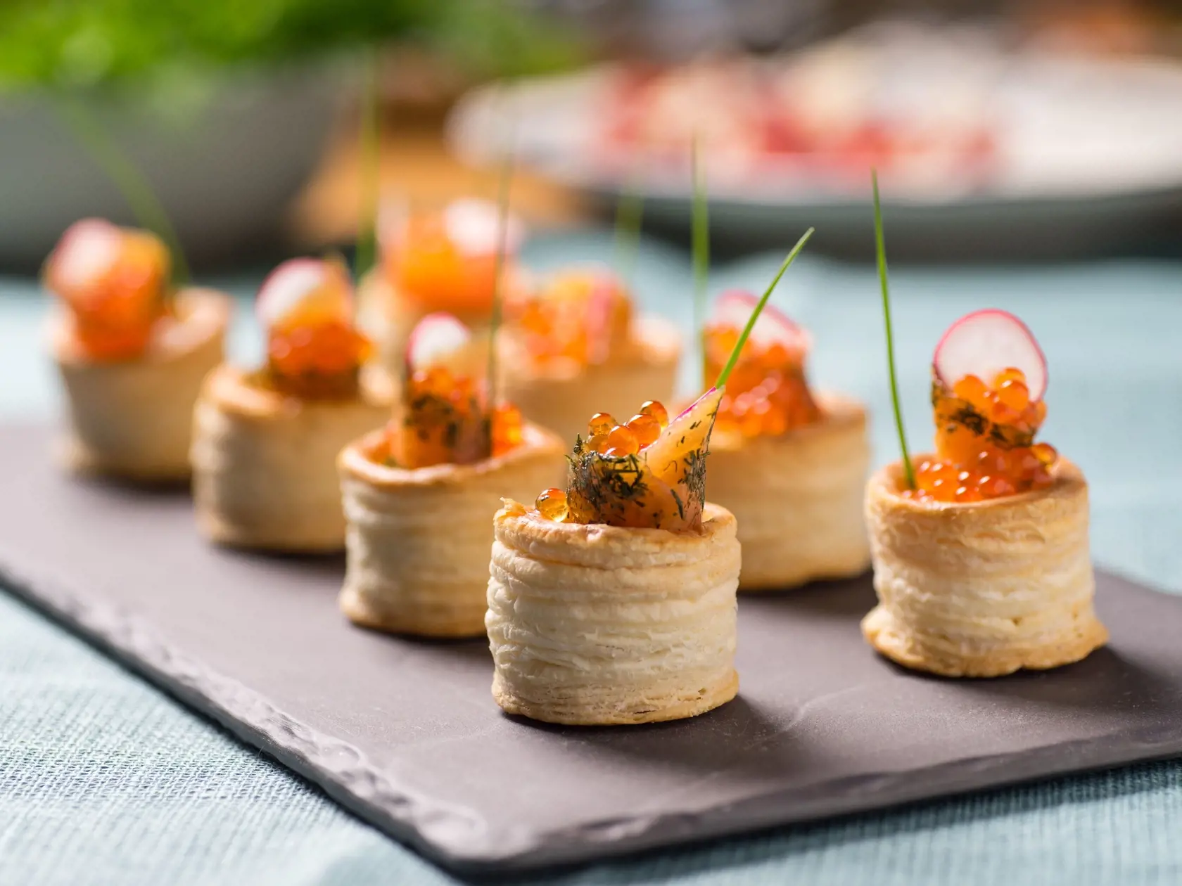 Delicious graved salmon appetizers