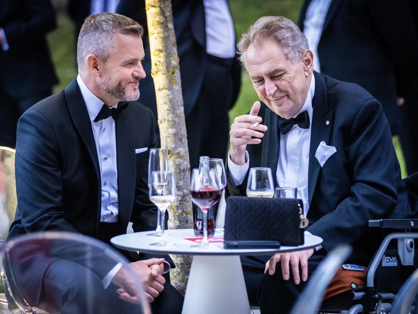 Slávnostná recepcia prezidenta SR Petra Pellegriniho na Bratislavskom hrade. Na snímke je nový prezident Peter Pellegrini a Miloš Zeman.