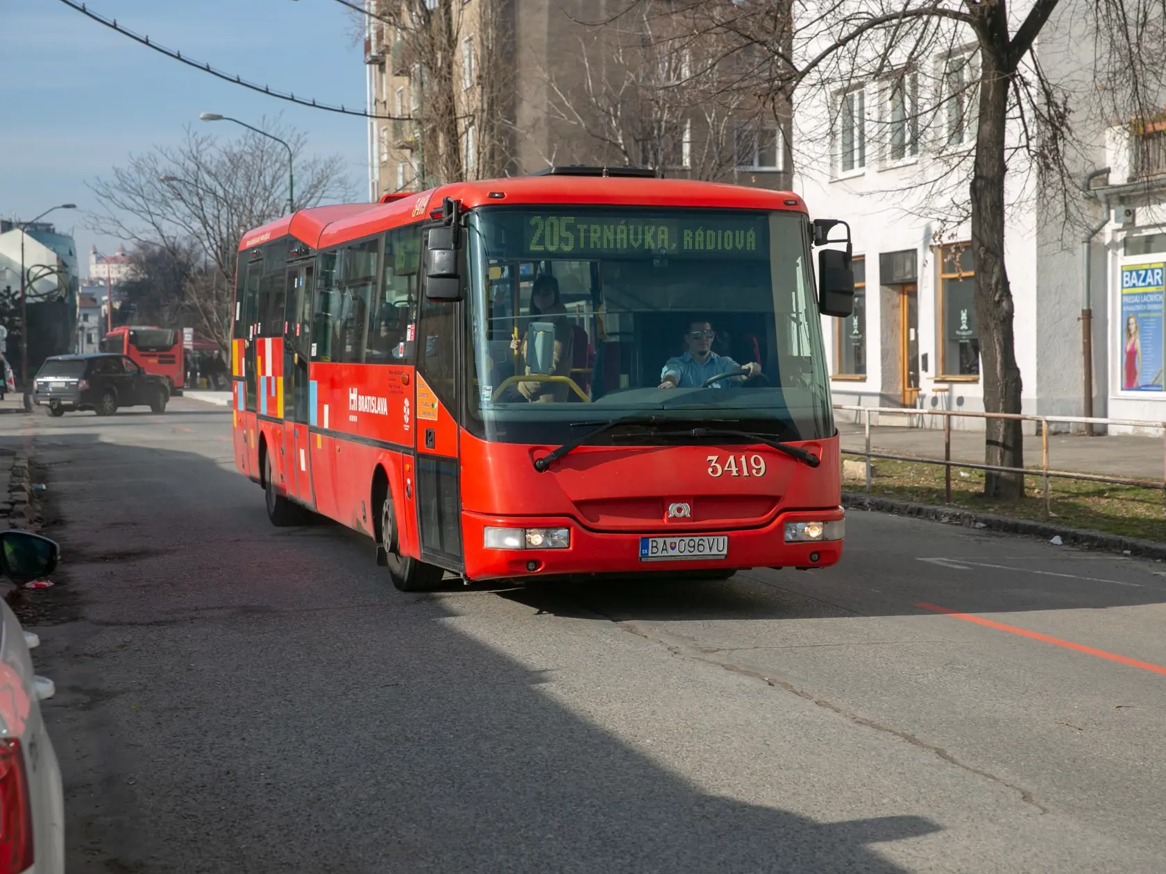 Na snímke sa nachádza dopravná situácia v prvý deň dopravných obmedzení.