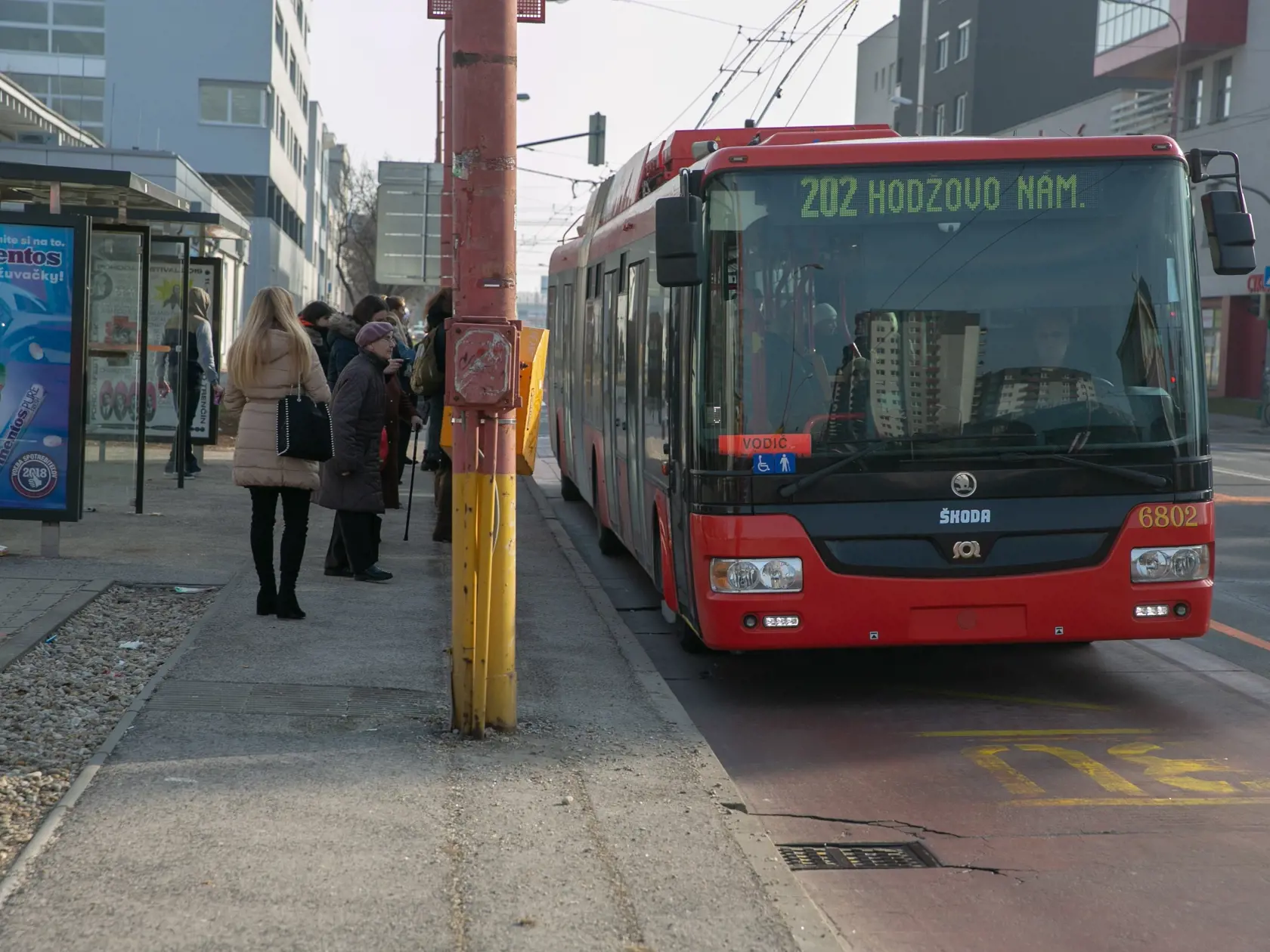 Na snímke sa nachádza dopravná situácia v prvý deň dopravných obmedzení.