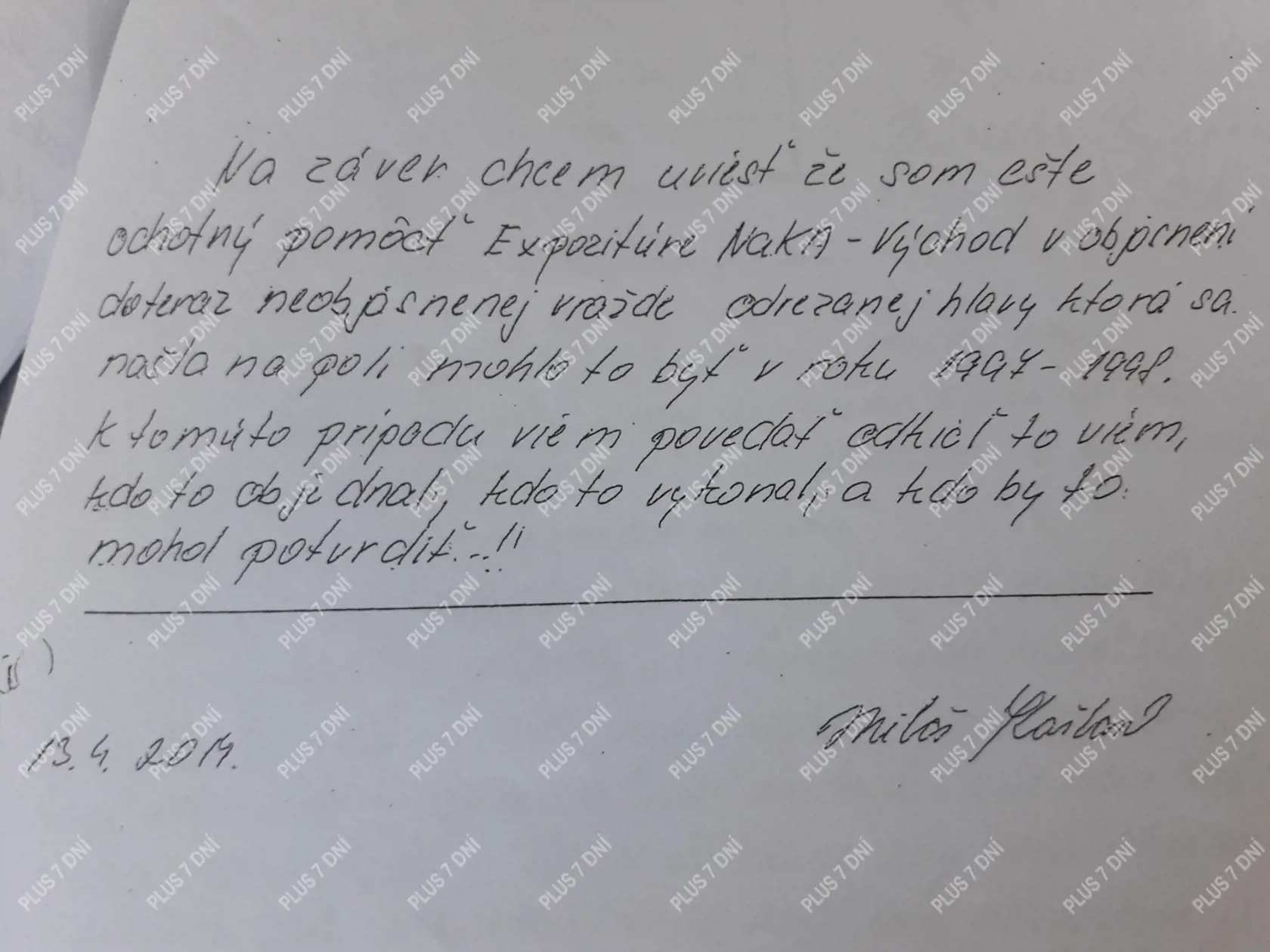 Miloš Kaštan: V roku 2014 napísal list policajtom, v ktorom ponúka svoje svedectvo na objasnenie jednej z najbrutálnejších vrážd mafie.