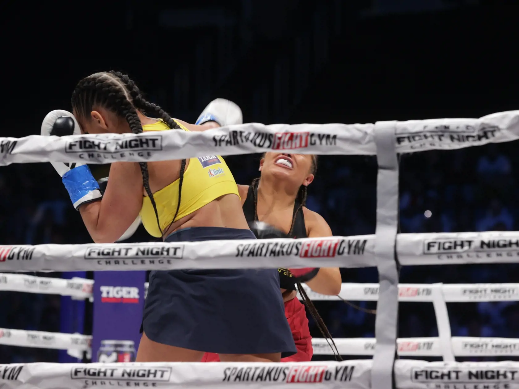 Lenka Tejbusová sa v ringu Fight Night Challenge pobila s ,,Kollárovou" Pimpinočkou. Pimpa vyhrala.