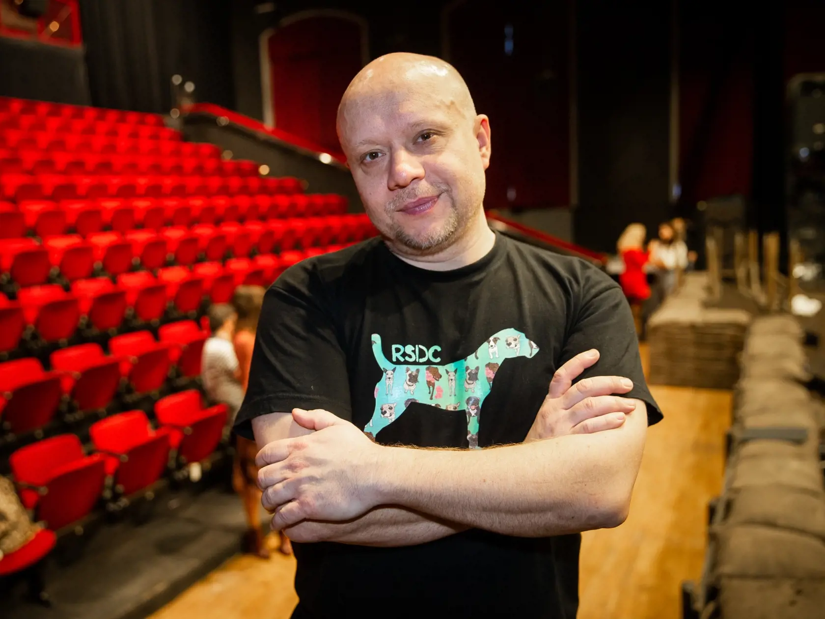Tlačová konferencia po novinárskej premiére divadelného predstavenie "Jozef Švejk" v divadle Aréna v Bratislave. Na snímke Marián Labuda mladší.