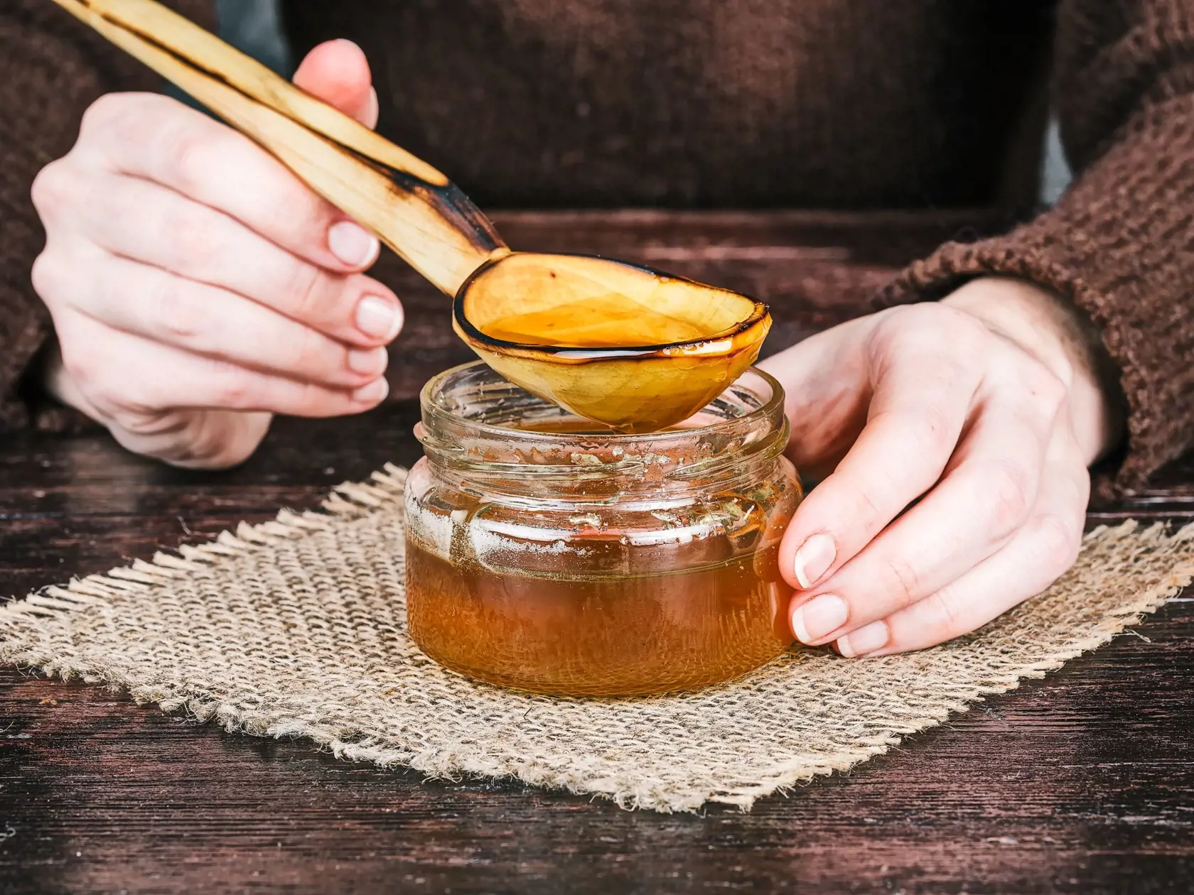Honey and spoon