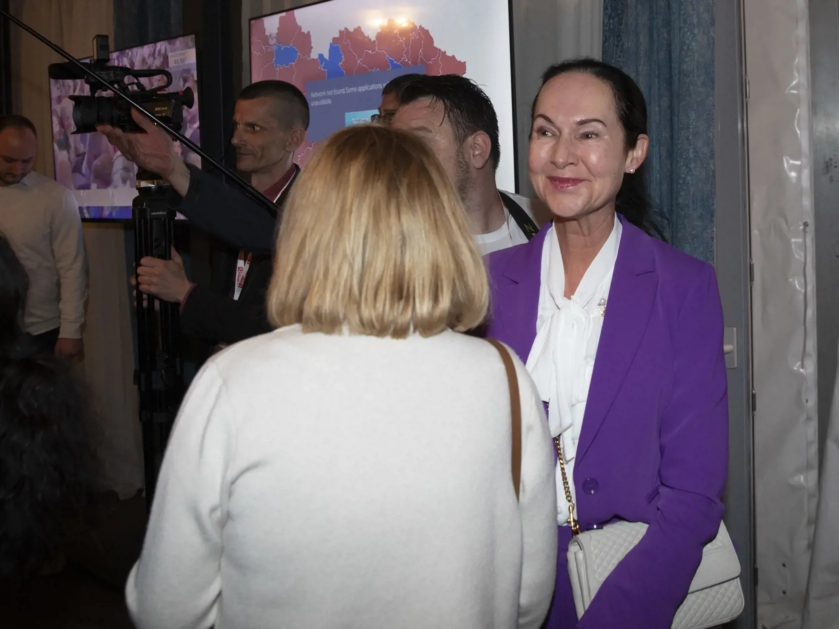  Na snímke je volebná noc v centrále prezidentského kandidáta Petra Pellegriniho v bratislavskej reštaurácií Aušpic.
