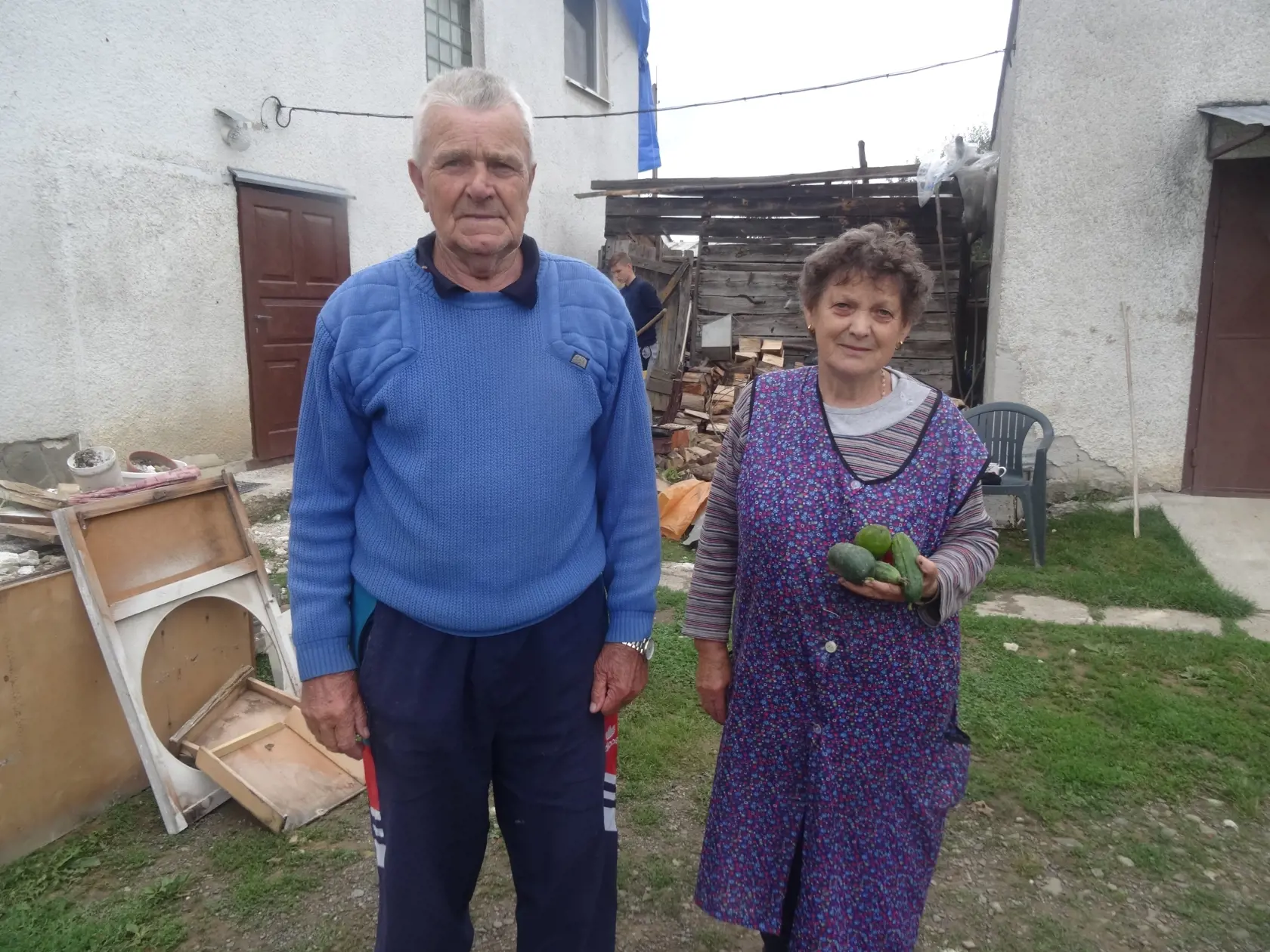 Manželia Pavliškovci Anna a Štefan, ktorých dom bol najviac postihnutý tornádom.