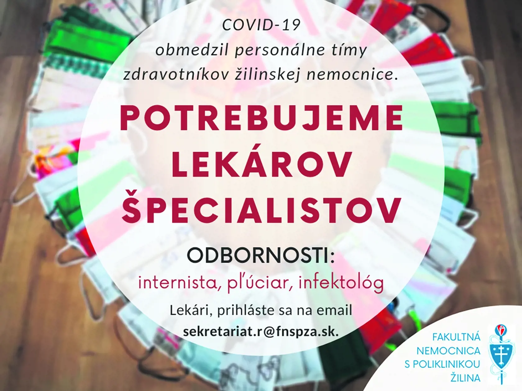 Žilinská nemocnica zverejnila výzvu, v ktorej hľadajú lekárov špecialistov.