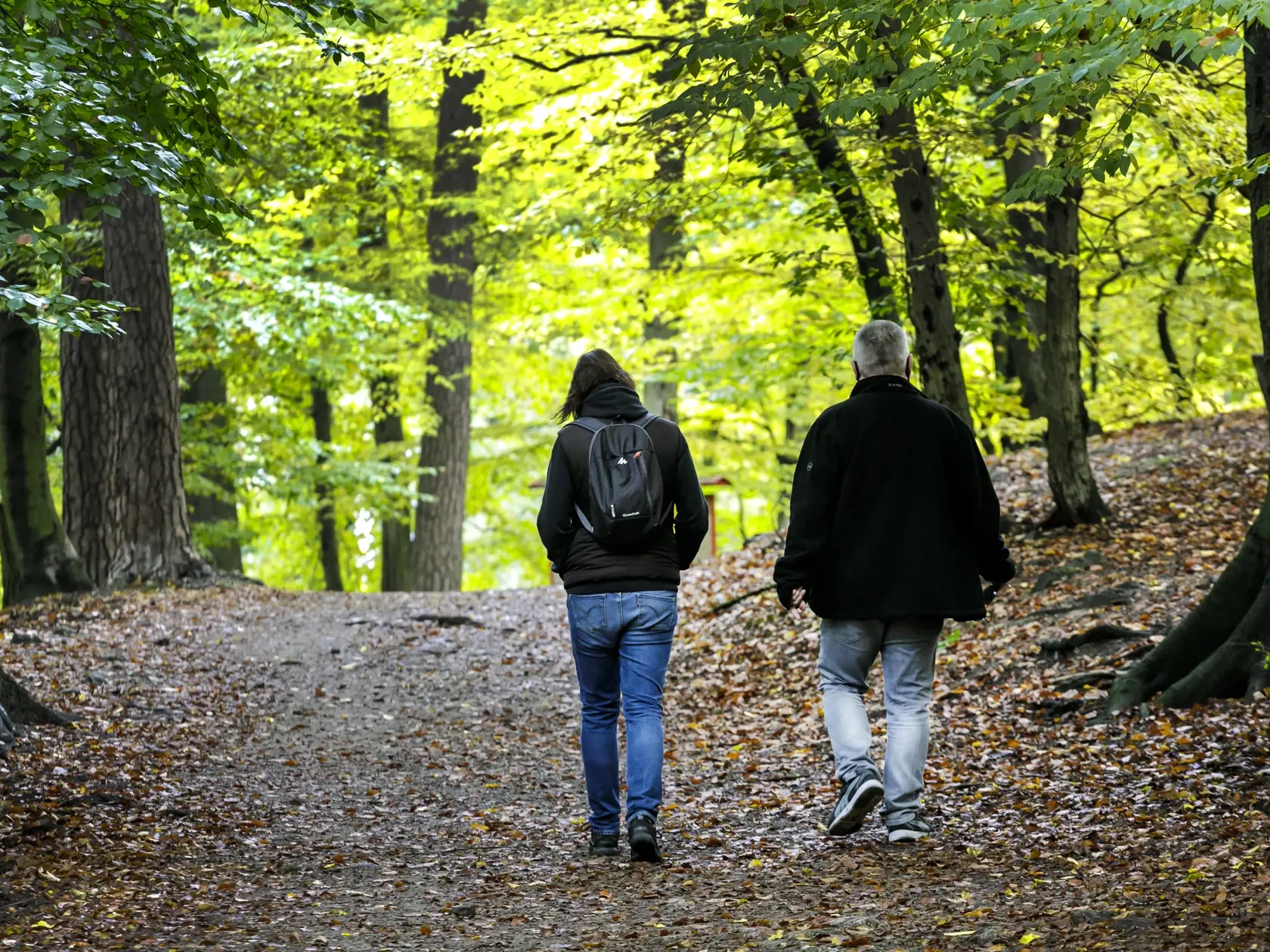 Od soboty 24.októbra až do nedele 1. novembra platí na celom Slovensku zákaz vychádzania s výnimkou ciest na testovanie, do práce, cesty na výkon podnikateľskej činnosti alebo inej obdobnej činnosti či zabezpečenia nevyhnutných potrieb, či pobytu v prírode v okrese bydliska. Na snímke ľudia využívajú možnosť pobytu v prírode v areáli lesoparku na Kolibe v Bratislave 25. októbra 2020. FOTO TASR - Dano Veselský