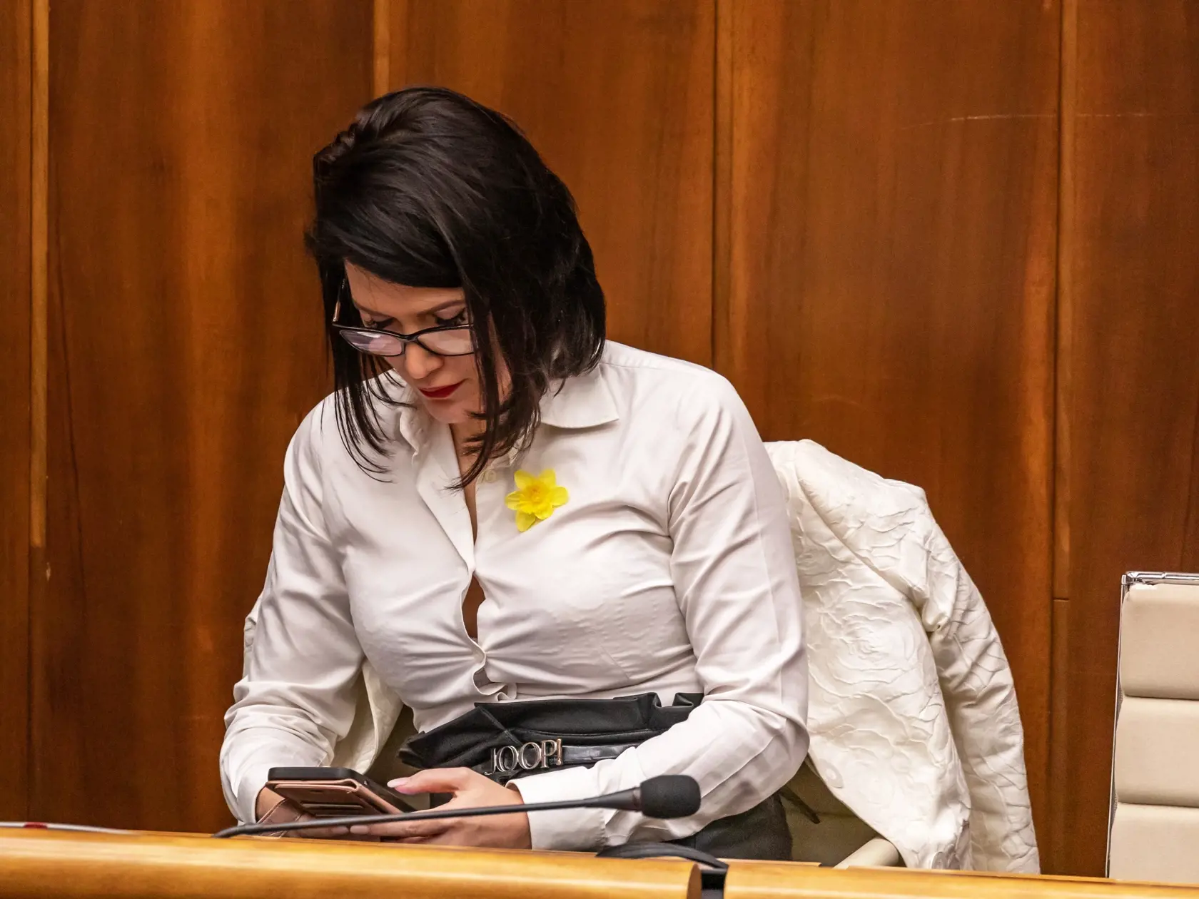 Na snímke je Jana Cigániková počas 65. schôdze parlamentu. 