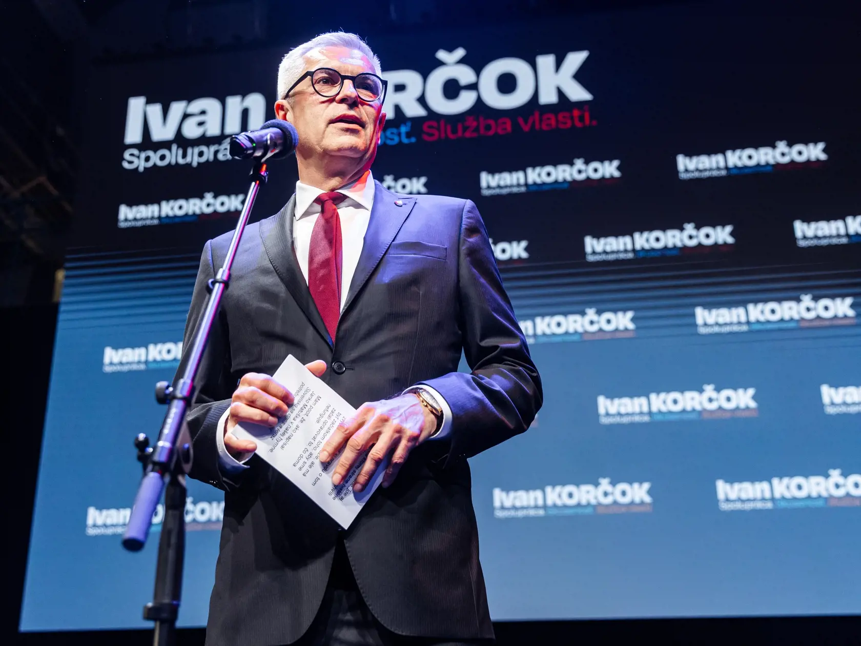 Volebná centrála prezidentského kadidáta Ivana Korčoka v Bratislave. Na snímke Ivan Korčok.