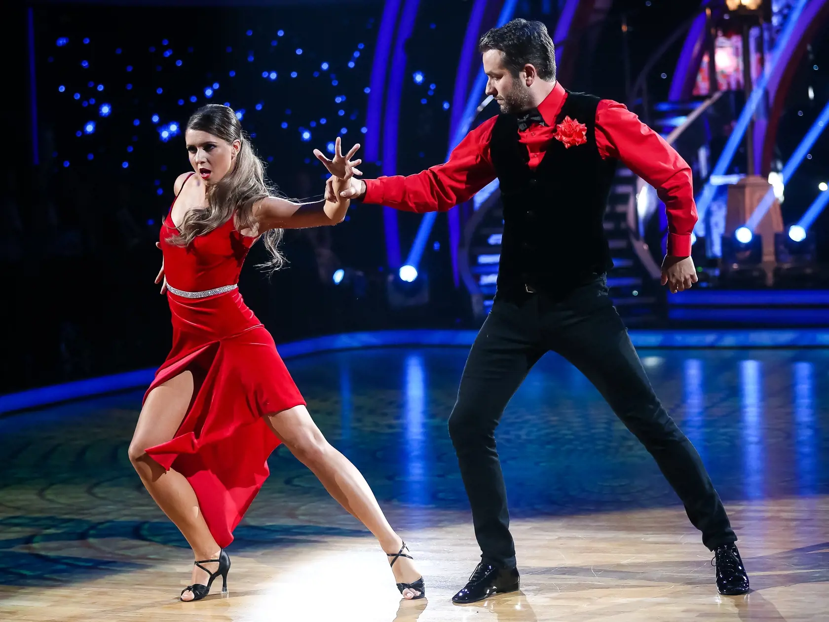 Natáčanie tanečnej šou Let´s Dance 2017 počas 7. kola súťaže Vladimír Kobielsky a Dominika Chrapeková