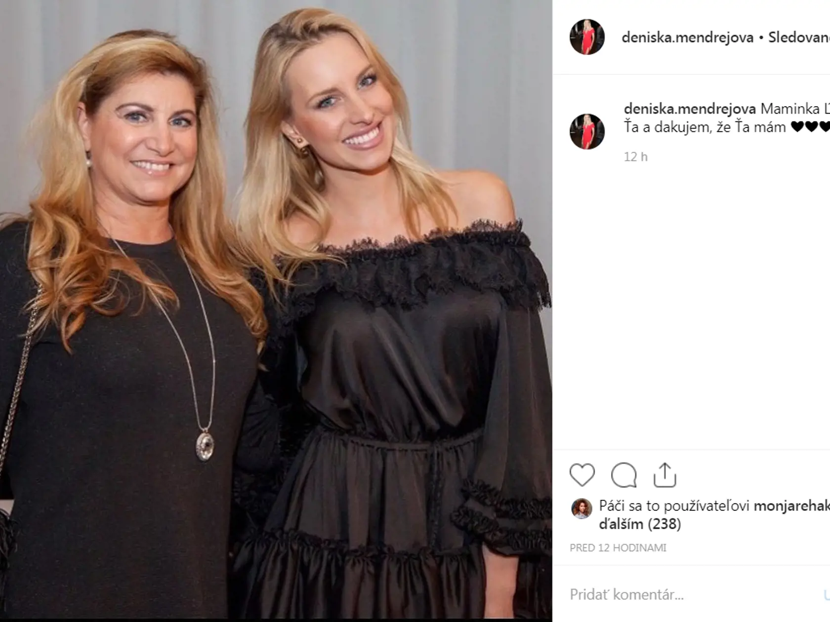 Denisa Mendrejová s mamou.