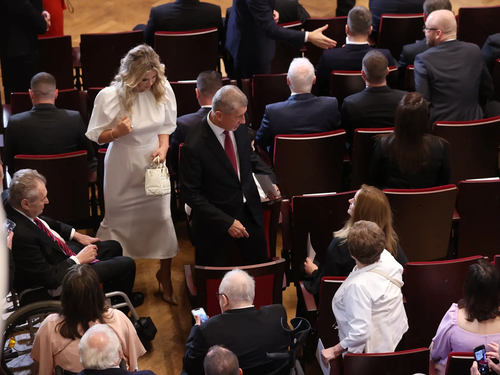 Bývalý český premiér Andrej Babiš a jeho manželka Monika počas inaugurácie nového prezidenta Slovenskej republiky Petra Pellegriniho.