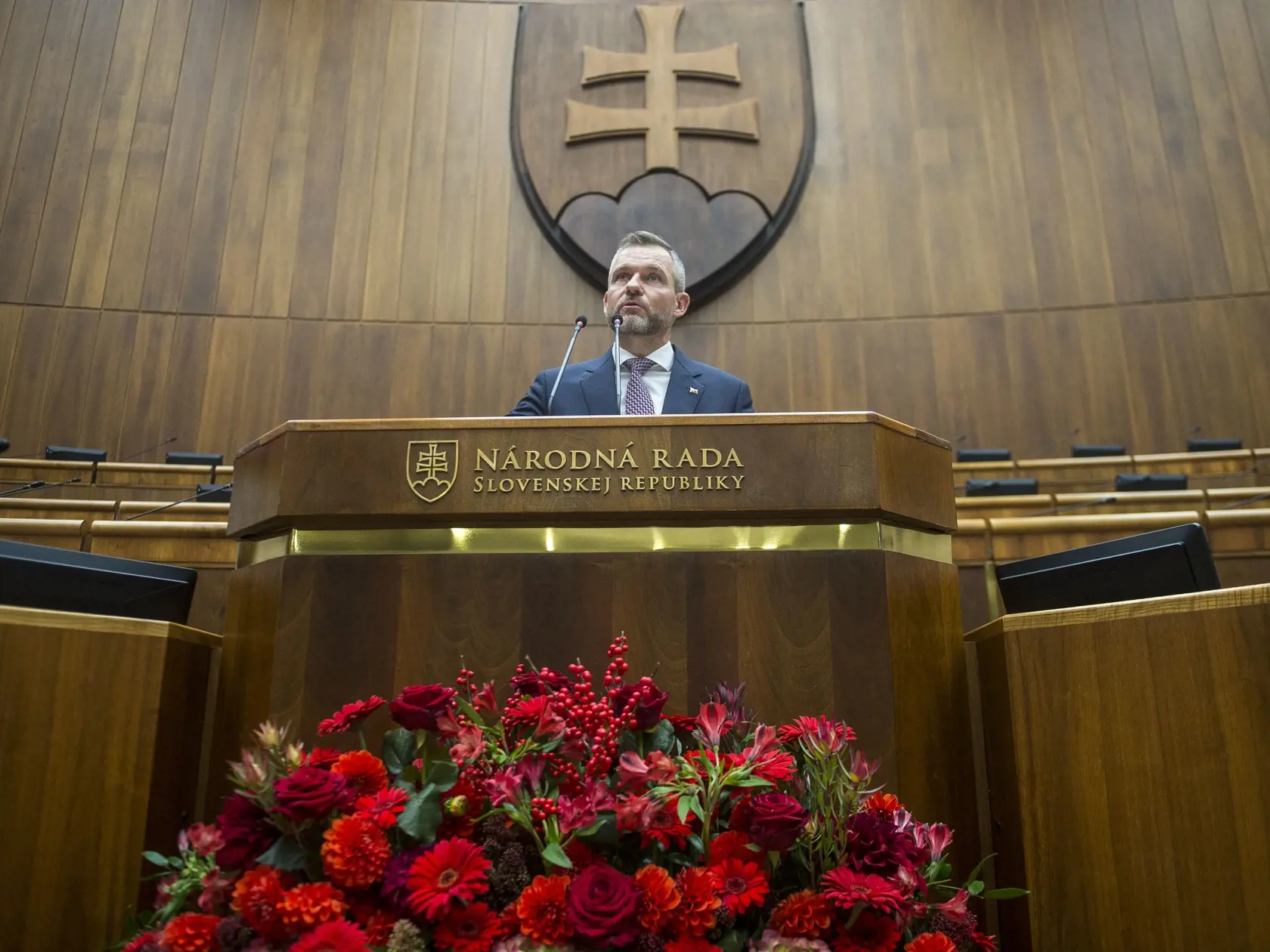 Na snímke novozvolený predseda NR SR Peter Pellegrini (Hlas-SD) počas ustanovujúcej schôdze Národnej rady Slovenskej republiky (NR SR) IX. volebného obdobia 25. októbra 2023 v Bratislave.