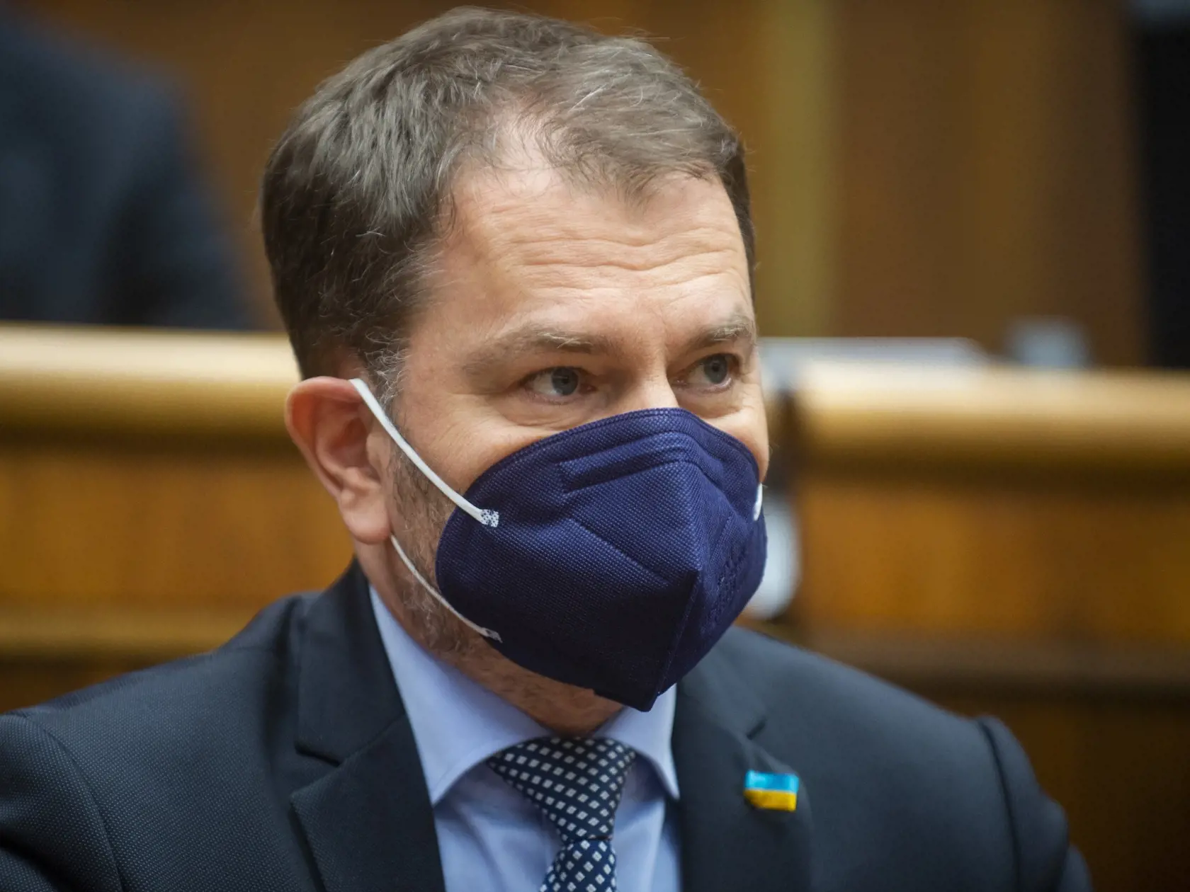 Na snímke podpredseda vlády Sr a minister financií SR Igor Matovič (OĽaNO) počas 59. schôdze Národnej rady Slovenskej republiky k aktuálnej situácii na Ukrajine v piatok 25. februára 2022 v Bratislave.