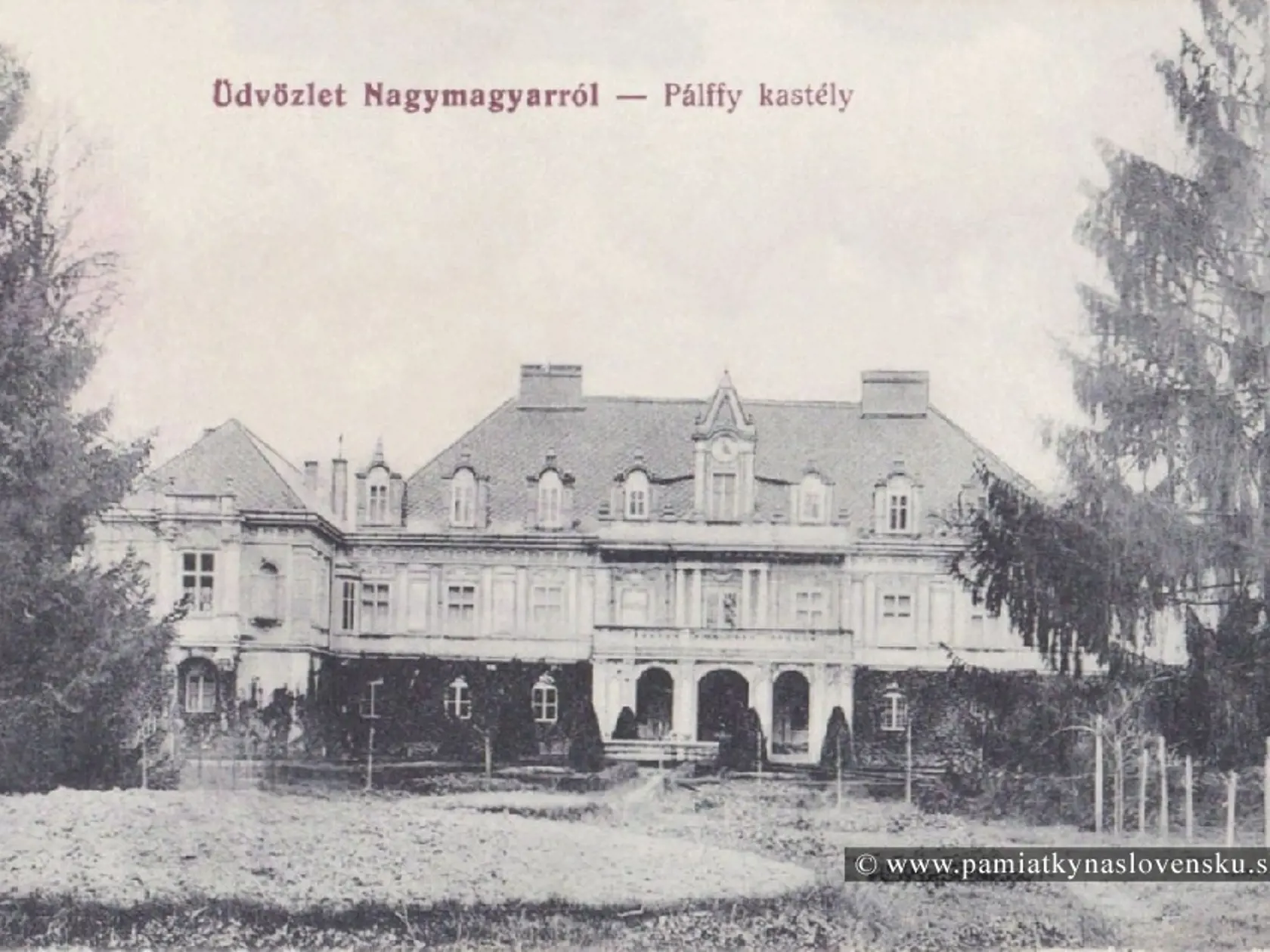 Kaštieľ v Tonkovciach na dobovej kresbe.