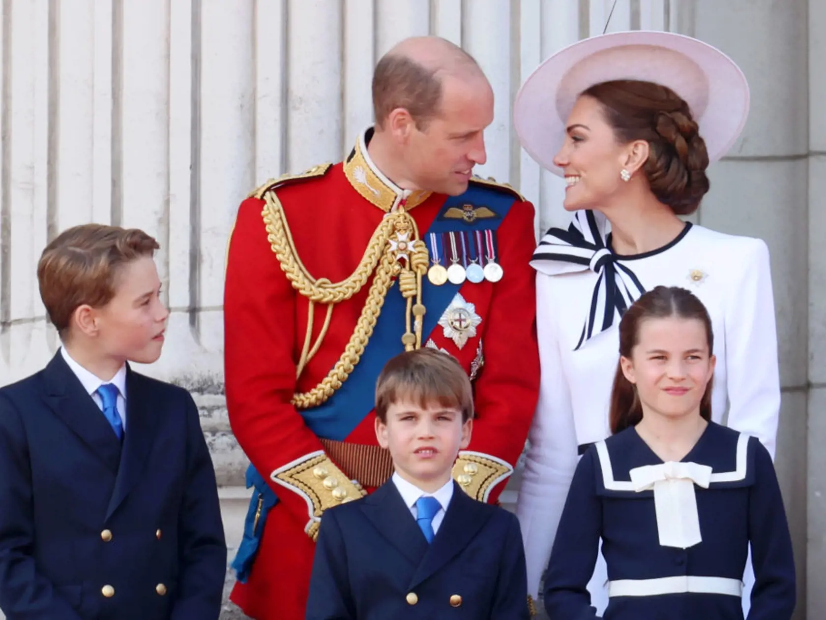 Princezná Kate s William a deťmi na Trooping the Colour 2024.
