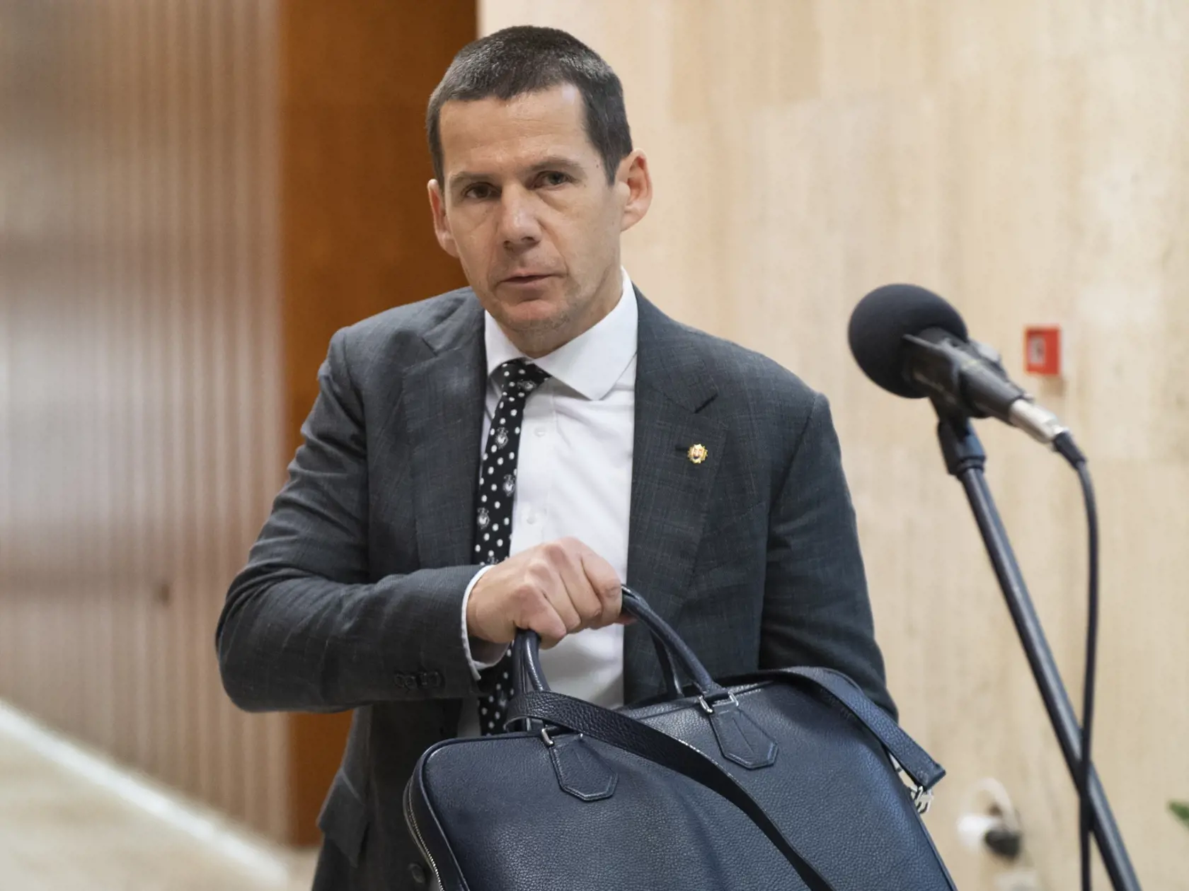 Na snímke prezident Policajného zboru (PZ) Slovenskej republiky Štefan Hamran po zasadnutí Bezpečnostnej rady (BR) Slovenskej republiky v stredu 7. decembra 2022 v Bratislave.