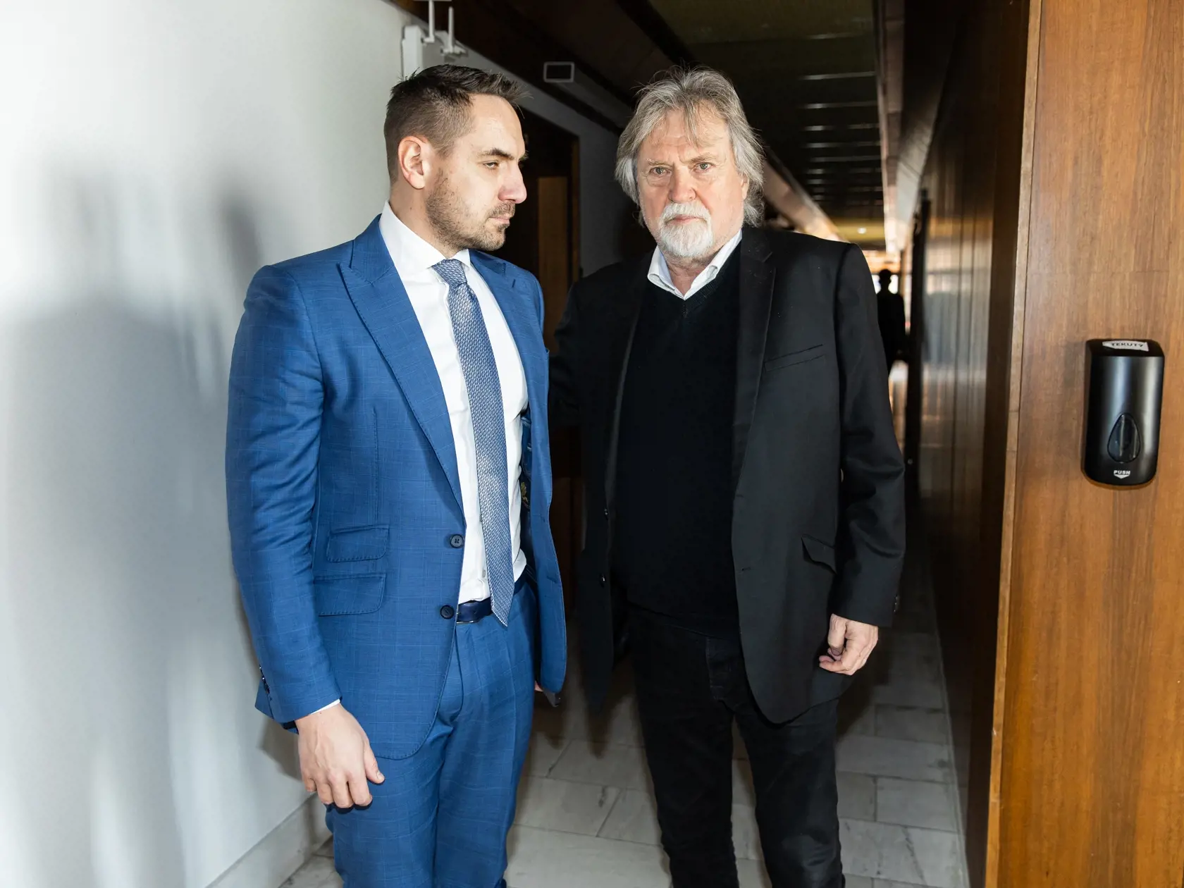 Zasadnutie výboru NR SR pre kultúru a médiá. Na snímke Ľuboš Machaj a György Gyimesi.