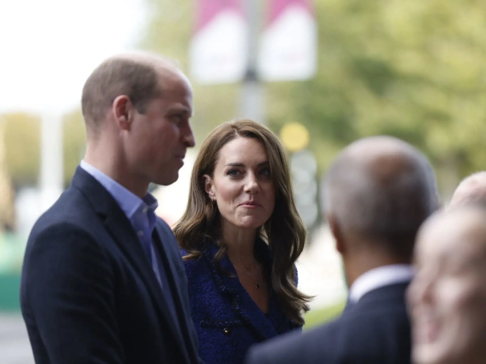 Princezná Kate žiarila v modrom tvídovom saku.