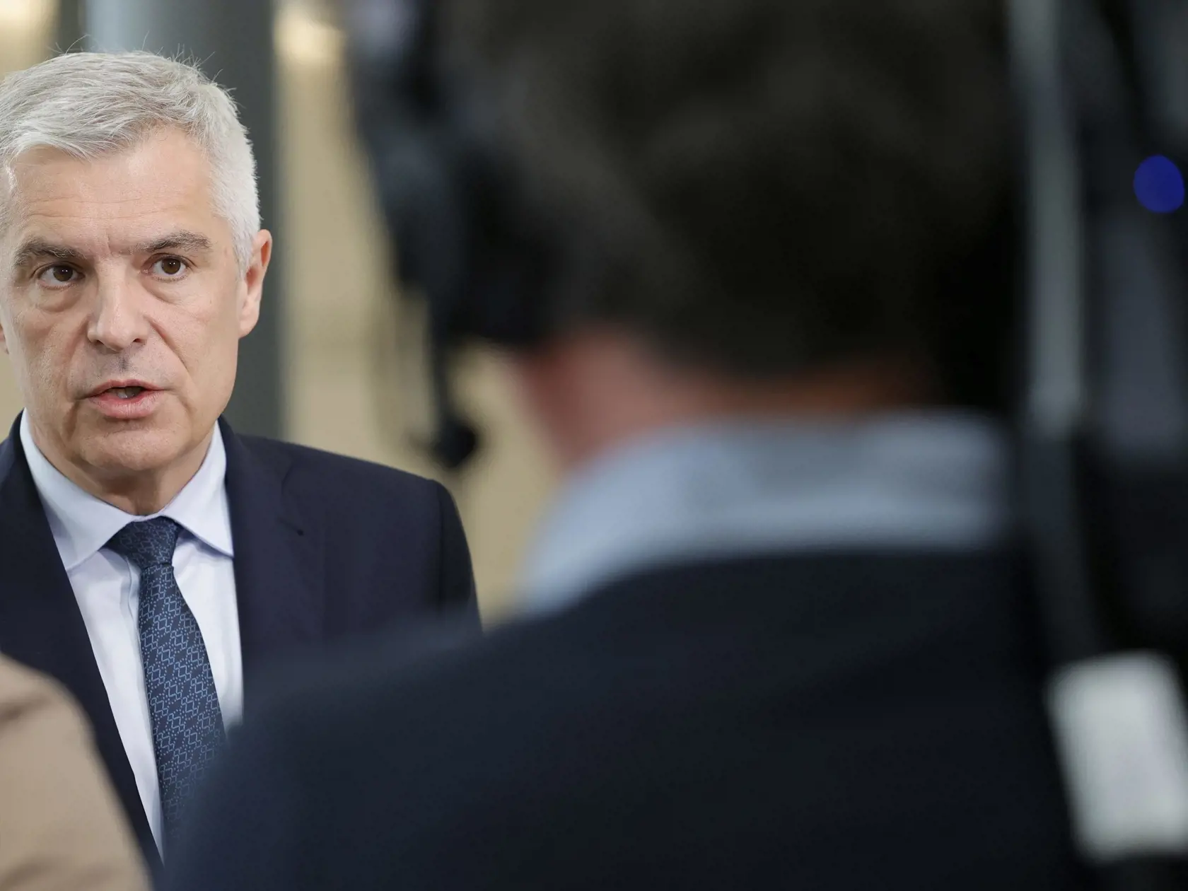 EBE 39 Luxemburg - Na snímke minister zahraničných vecí a európskych záležitoistí SR Ivan Korčok (nominant SaS) pokytuje rozhovor médiám po zasadnutí Rady EÚ pre zahraničné veci v Luxemburgu v pondelok 11. apríla 2022. FOTO TASR/AP

Slovakia's foreign minister Ivan Korcok talks to the media after a meeting of EU foreign ministers at the European Council building in Luxembourg, Monday, April 11, 2022. European Union foreign ministers on Monday will discuss current affairs and have an exchange of 
