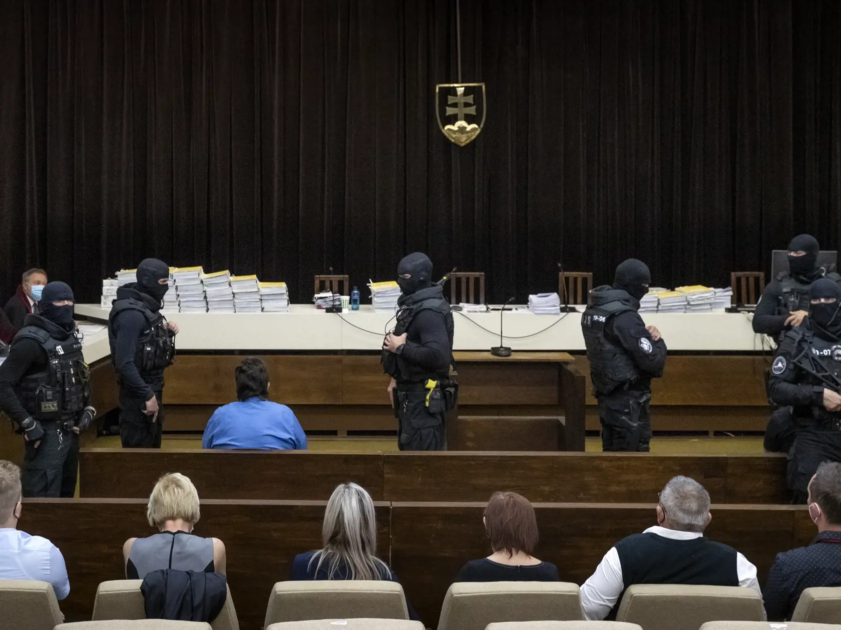 Verejné zasadnutie Najvyššieho súdu SR vo veci odvolania voči rozsudku v prípade vraždy investigatívneho novinára Jána Kuciaka a jeho snúbenice Martiny Kušnírovej. Na snímke je rodina zavraždených a obžalovaný Marián Kočner.