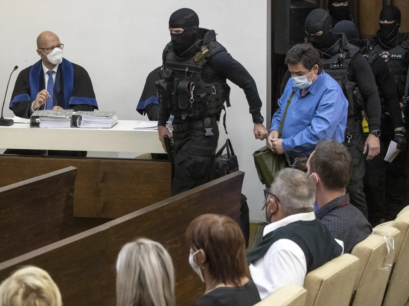 Verejné zasadnutie Najvyššieho súdu SR vo veci odvolania voči rozsudku v prípade vraždy investigatívneho novinára Jána Kuciaka a jeho snúbenice Martiny Kušnírovej. Na snímke je obžalovaný Marián Kočner pred zrakmi rodín zavraždených.