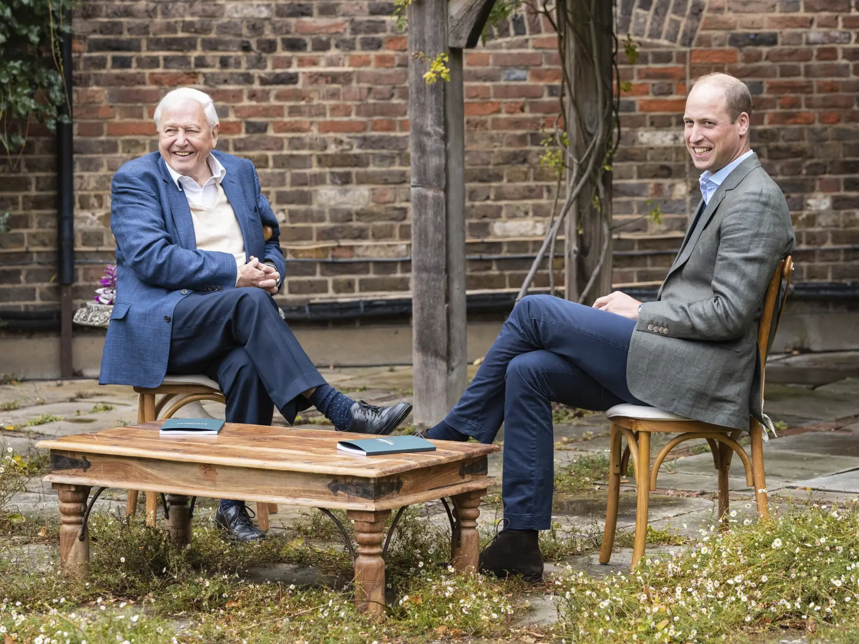 Britský princ William a prírodovedec Sir David Attenboroug v Kensingtonskom paláci.