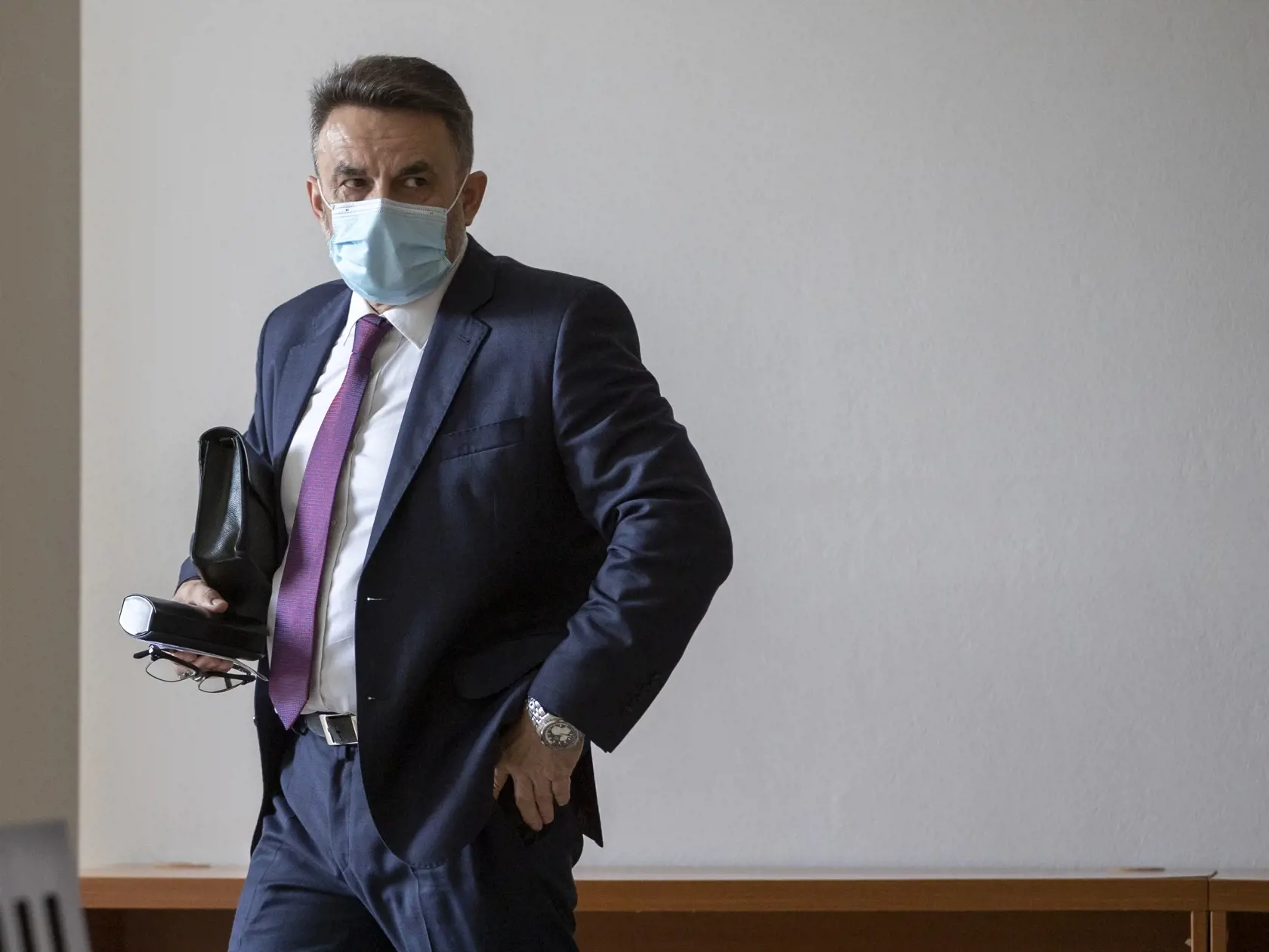 Súdne pojednávanie s bývalým špeciálnym prokurátorom Dušanom Kováčikom a Špecializovanom trestnom súde v Pezinku. Na snímke je bývalý generálny prokurátor Jaromír Čižnár, ktorý bbol predvolaný ako svedok.