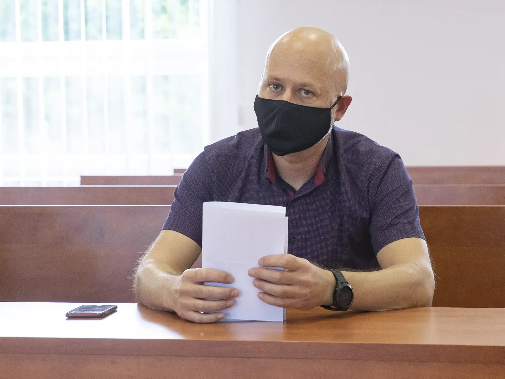 Súdne pojednávanie s bývalým špeciálnym prokurátorom Dušanom Kováčikom a Špecializovanom trestnom súde v Pezinku. Na snímke je prokurátor Vladimír Kuruc, ktorý bol predvolaný ako svedok.