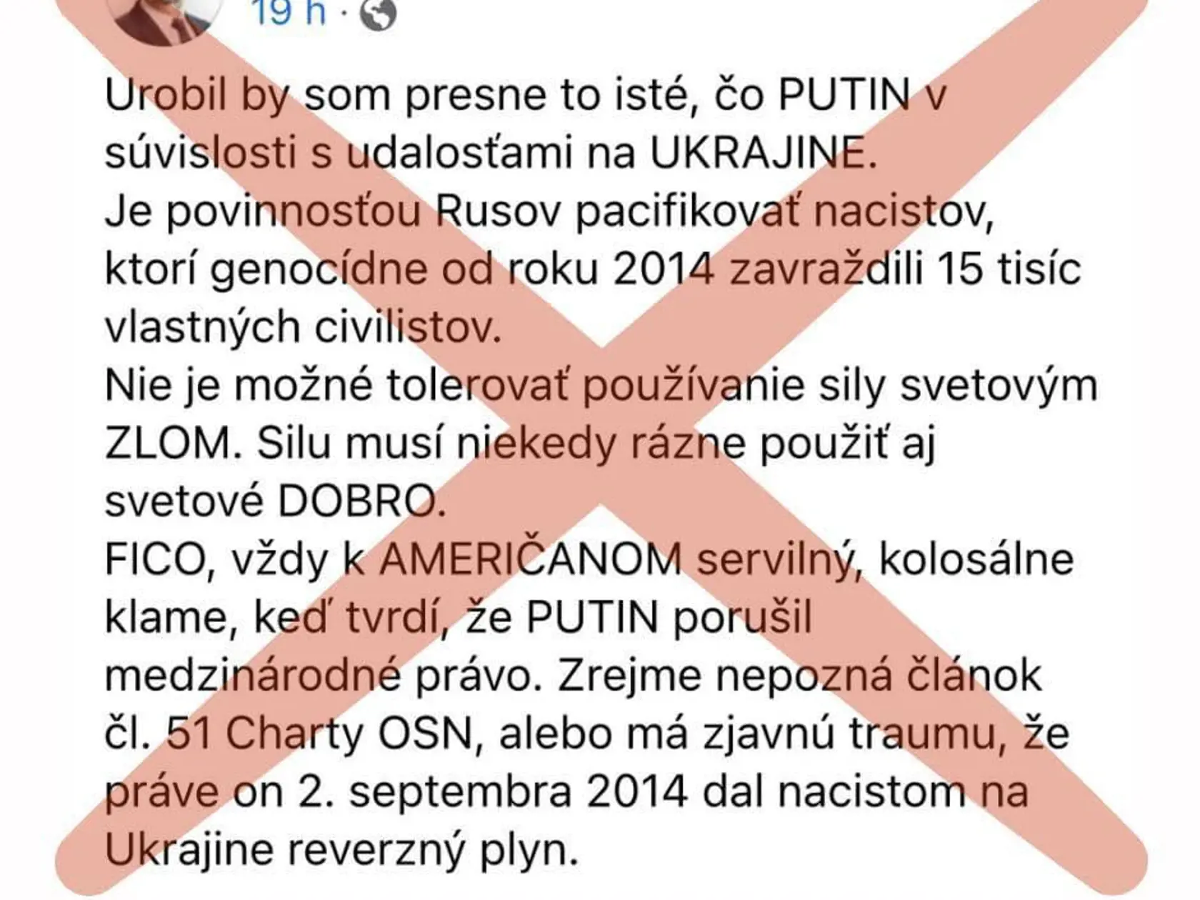 Tento status mal Harabinovi spôsobiť problémy. Samotný tvorca ho síce po zverejnení zmazal, no neskoršie ho uverejnila stránka Za ľudí.